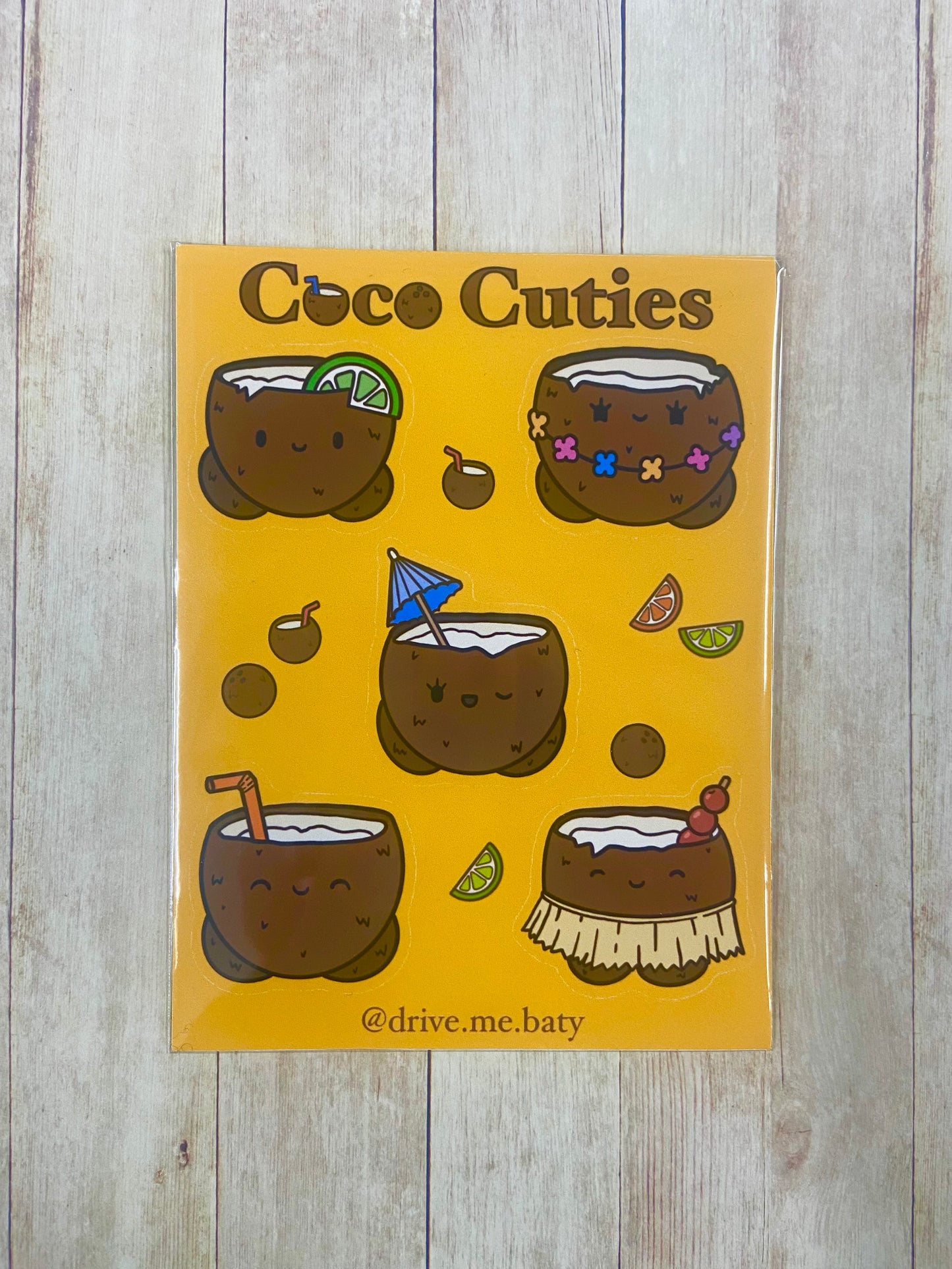 Coco Cuties matt vinyl sticker sheet