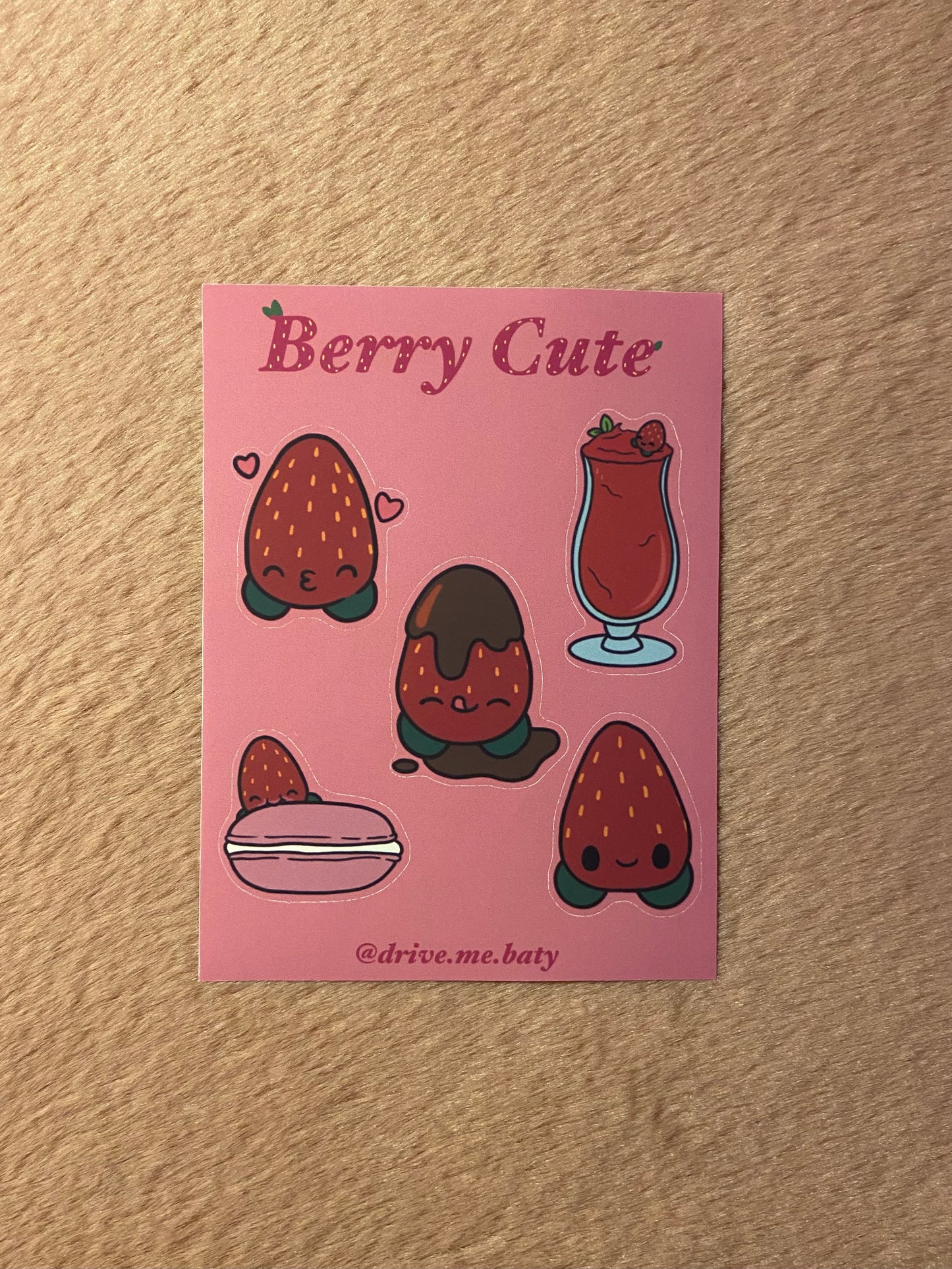 Berry Love matt vinyl sticker sheet