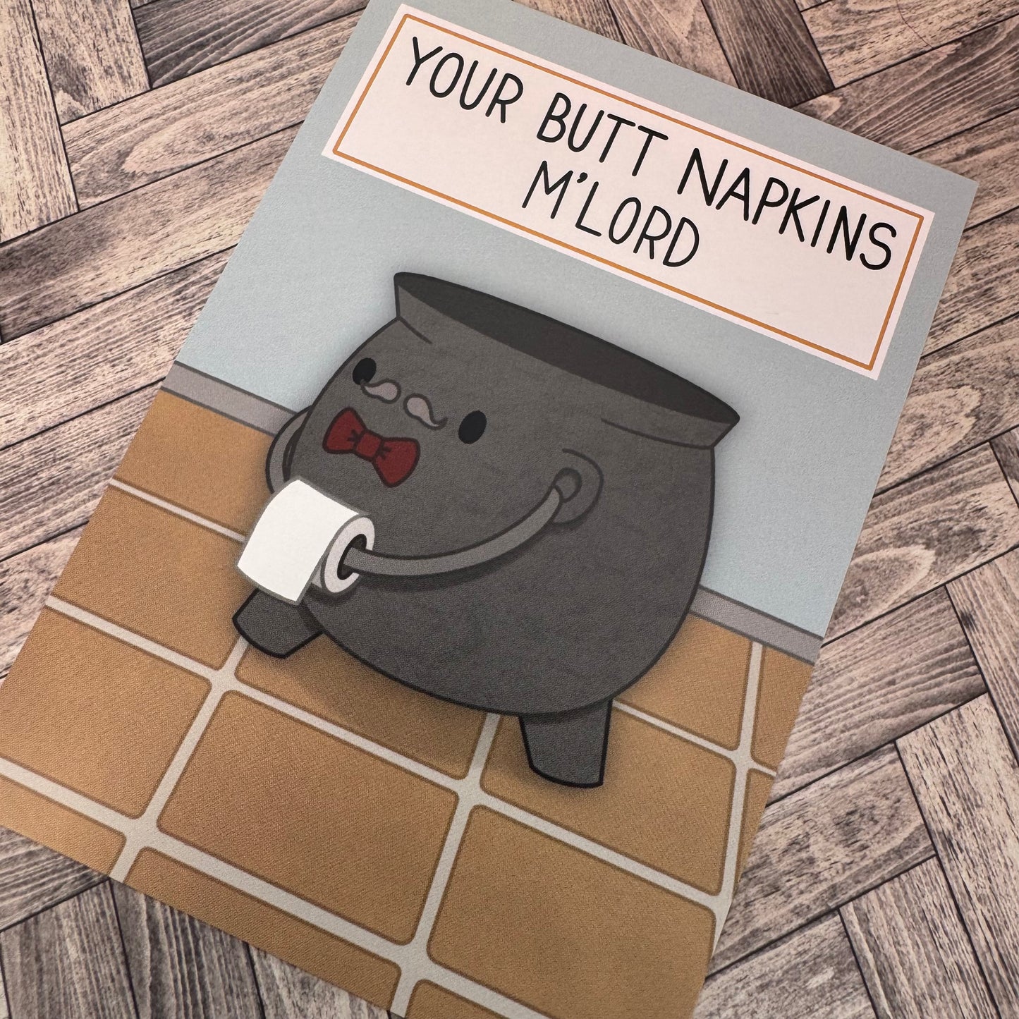 Gentle Cauldron ‘Your Butt Napkins, M’Lord’ Gentleman Cauldron Postcard
