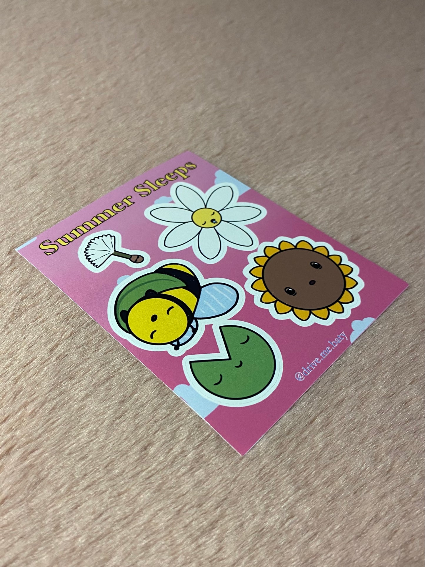 Summer Sleeps matt vinyl sticker sheet