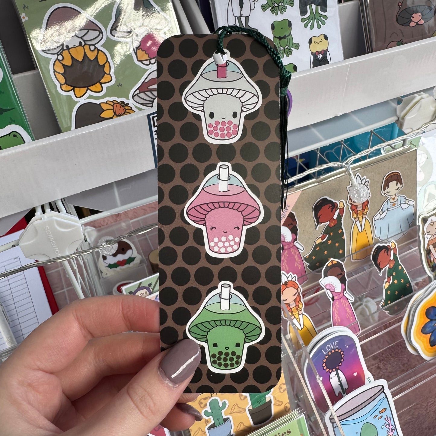 Bobashrooms, Boba Tea Bubble Tea Mushrooms Bookmark