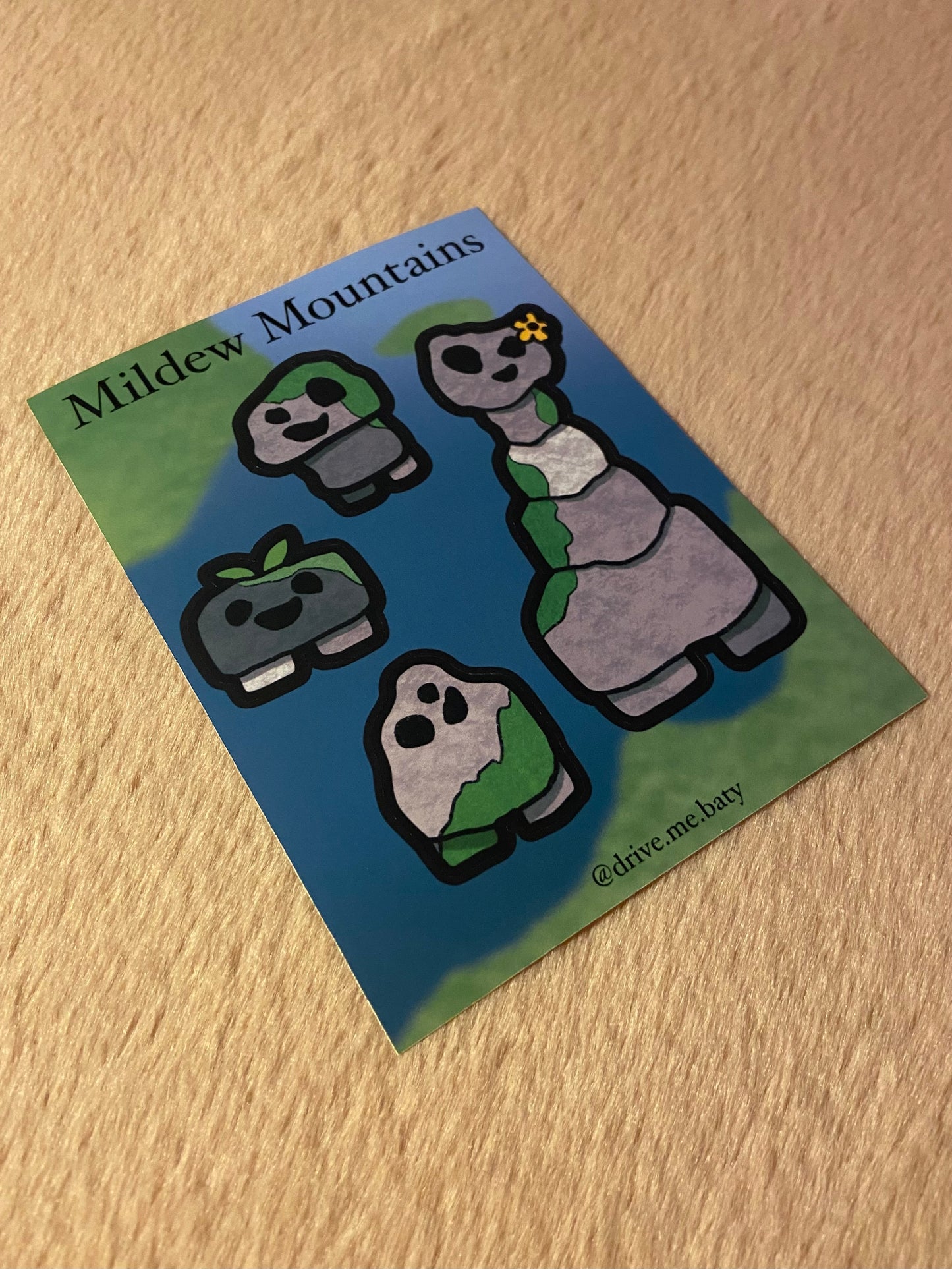 Mildew Mountains matt vinyl sticker sheet
