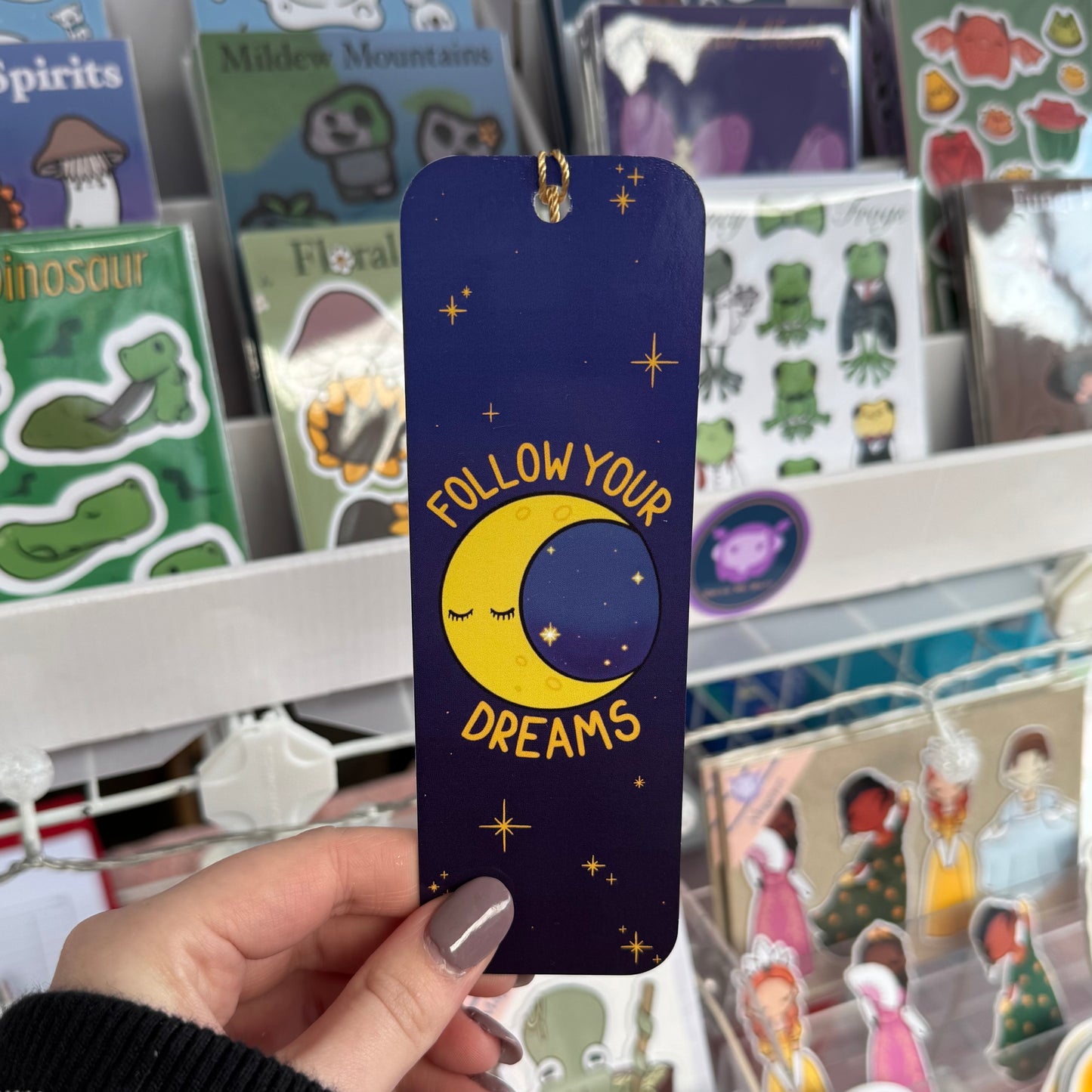 Follow your Dreams, Golden Wishes Moon bookmark