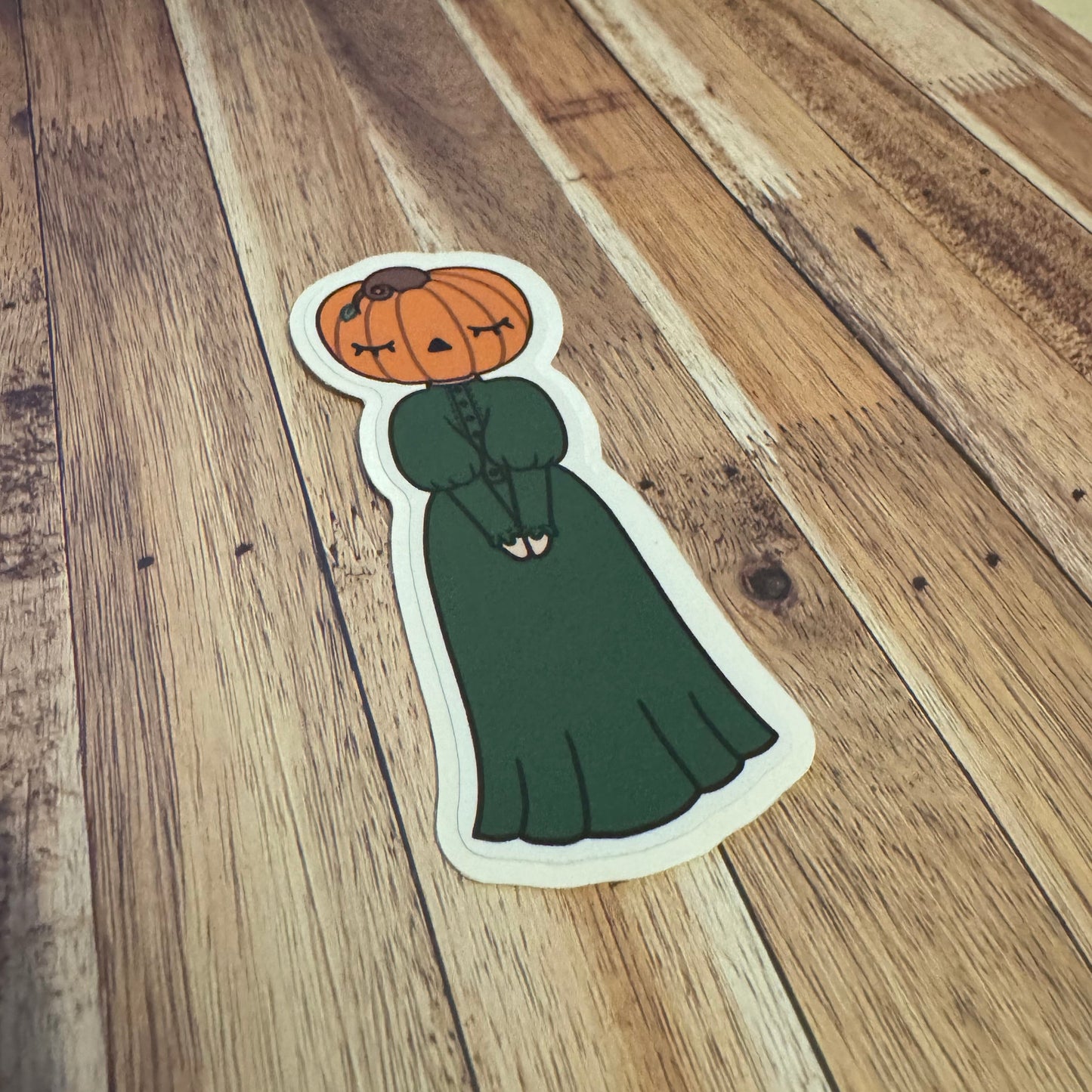 Lovely Pumpkin Maiden Sticker- Olive
