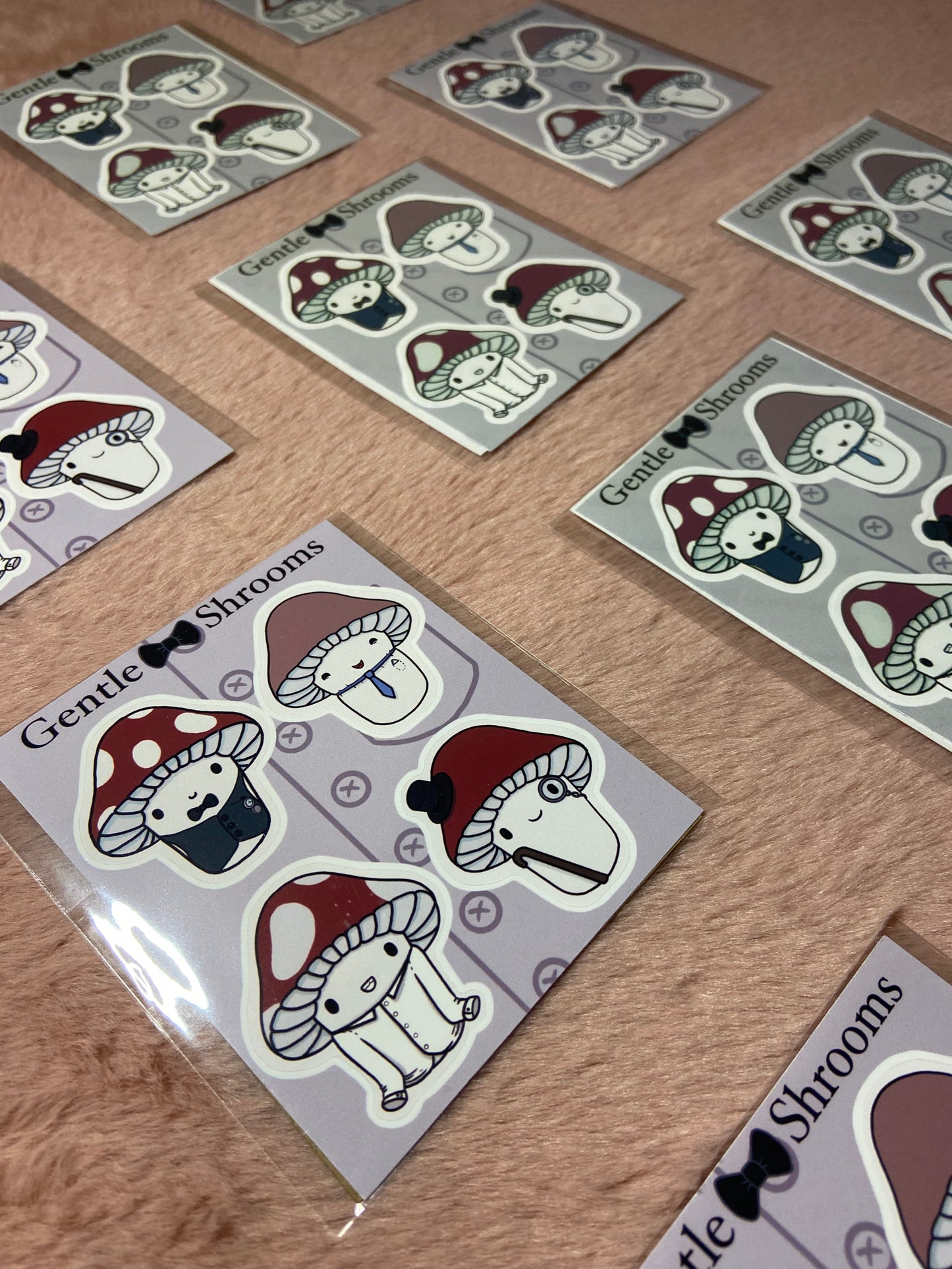 Gentle Shrooms matt vinyl sticker sheet