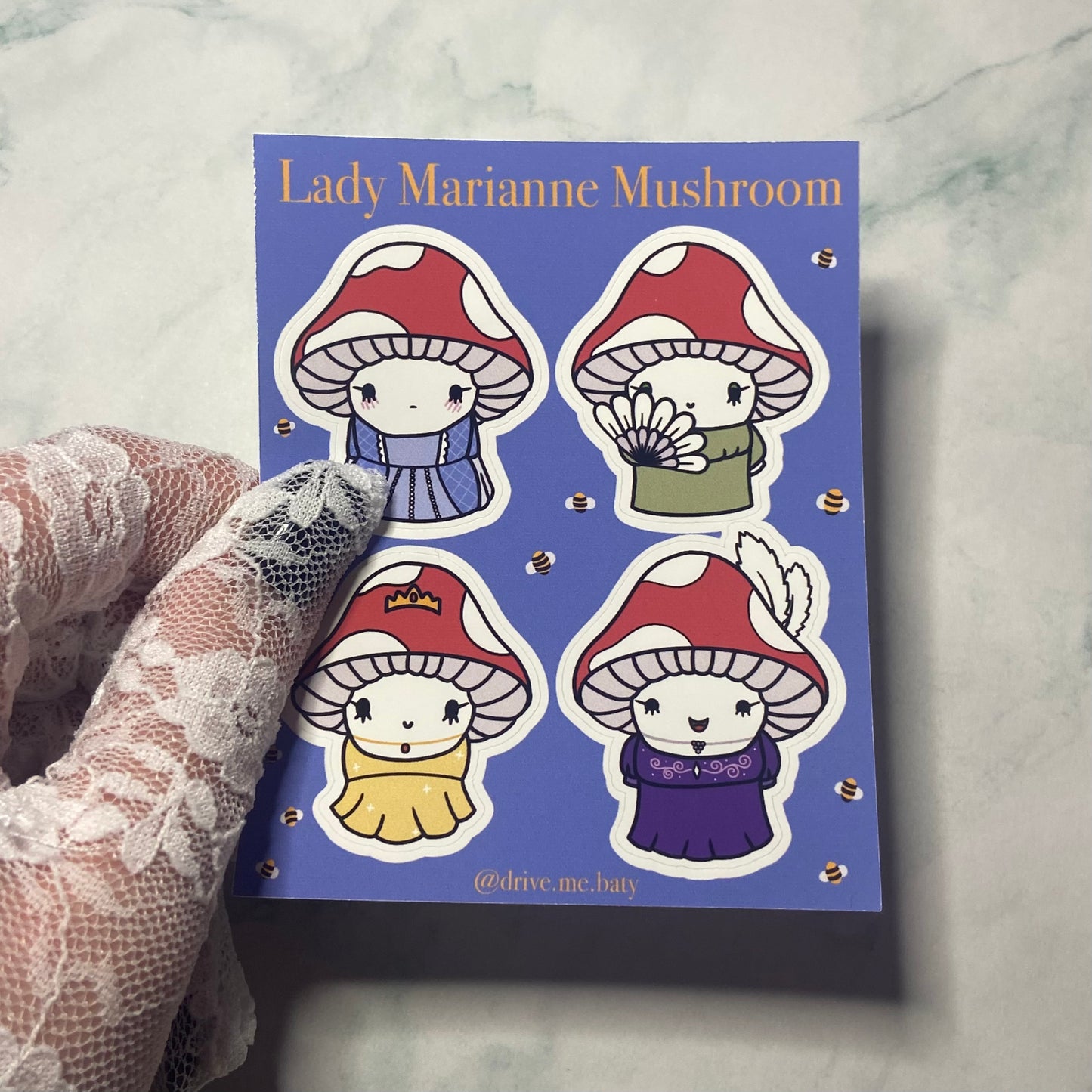 Lady Marianne Mushroom sticker sheet