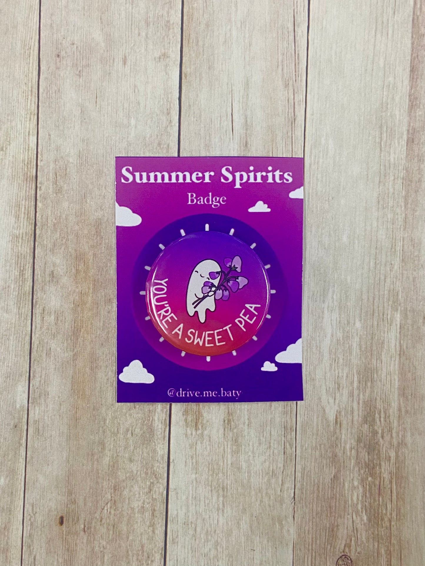 Summer Spirits ‘you’re a sweet pea’ badge