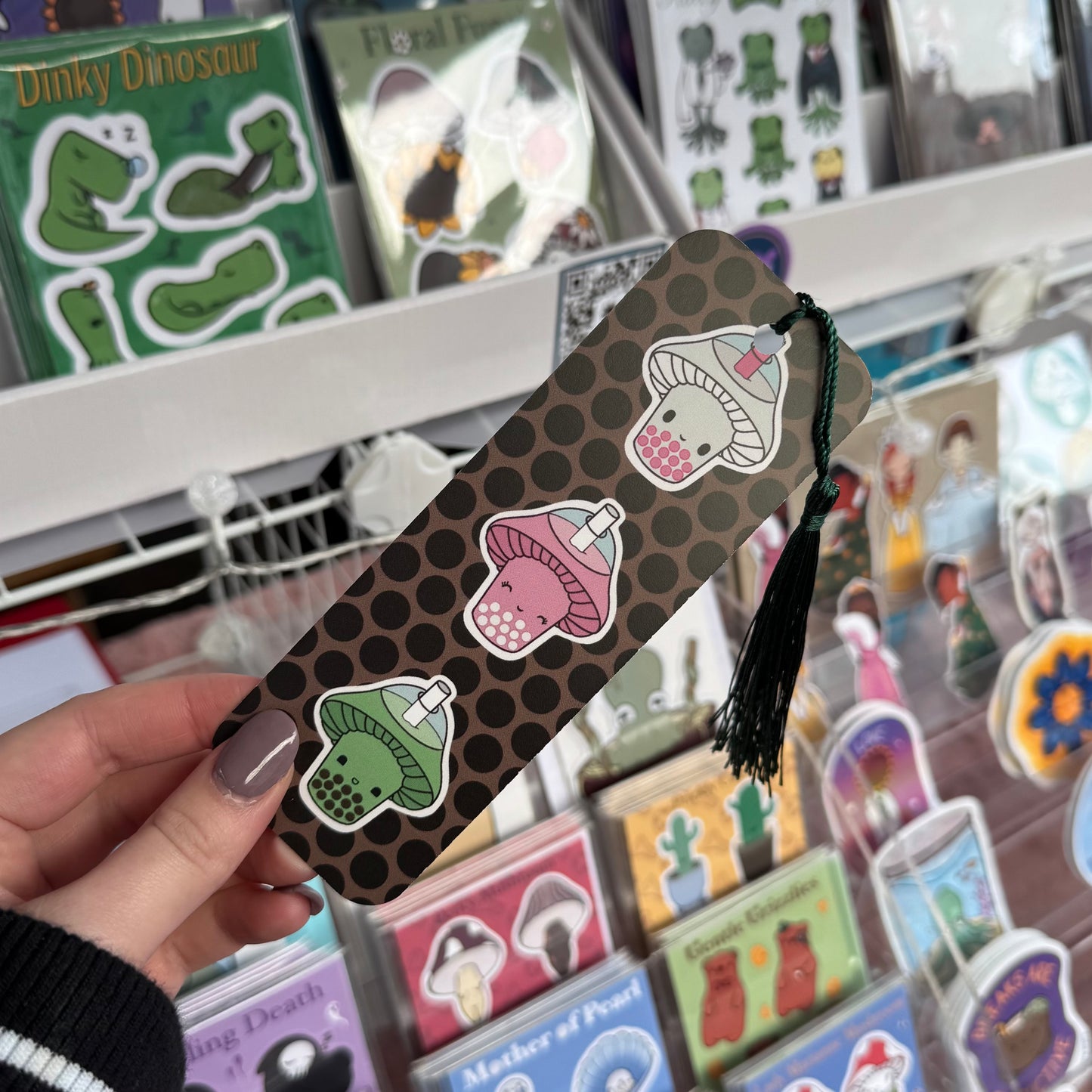 Bobashrooms, Boba Tea Bubble Tea Mushrooms Bookmark