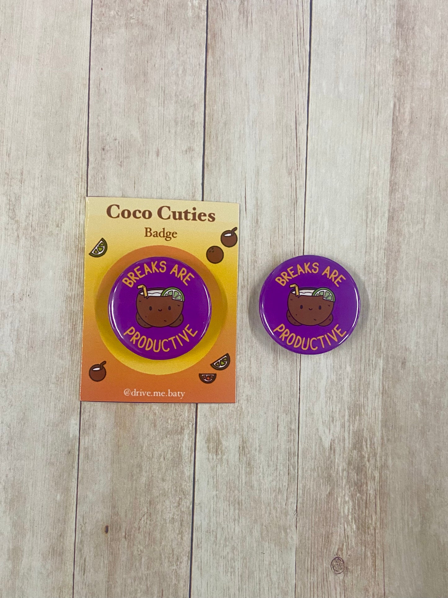 Coco cuties ‘breaks are productive’ badge