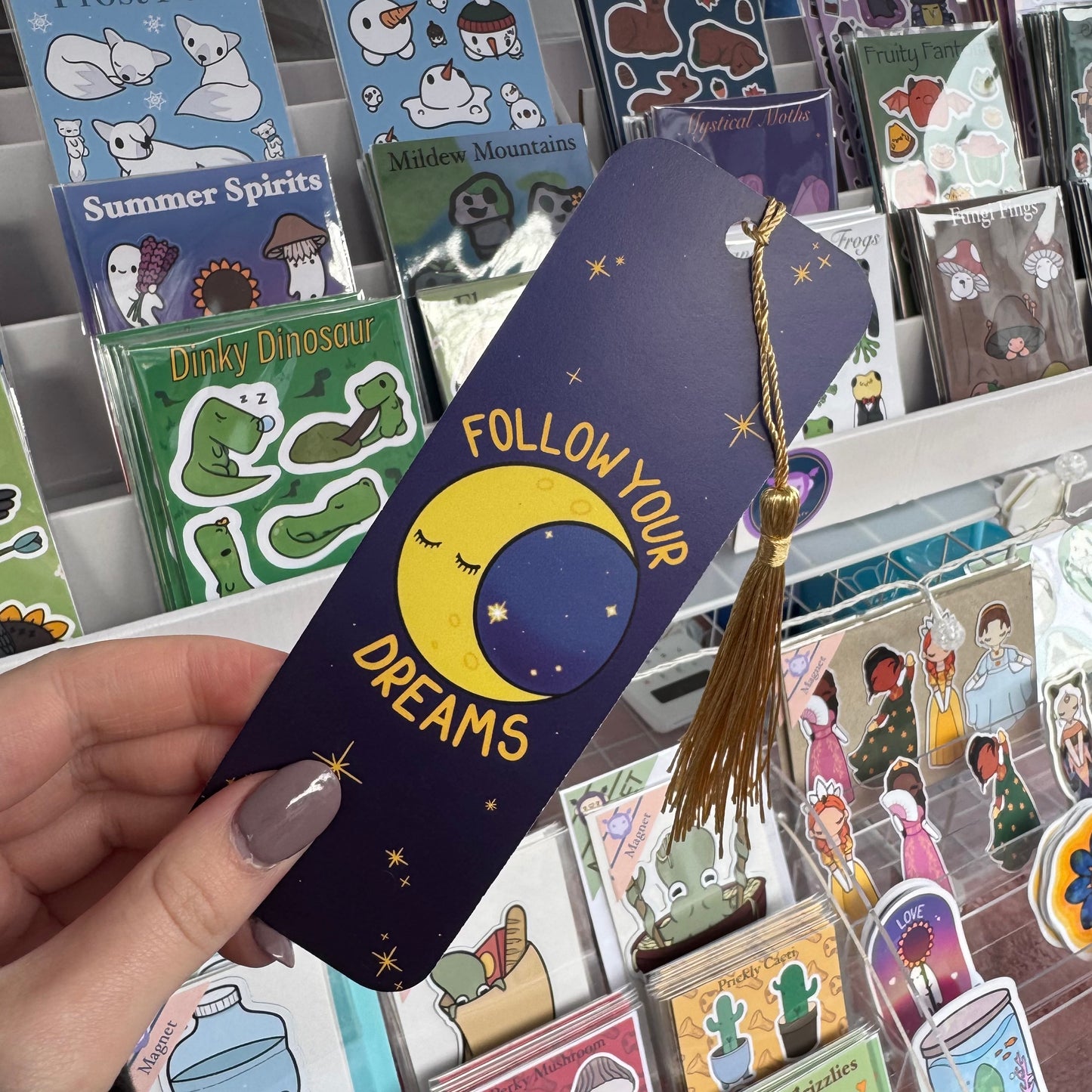Follow your Dreams, Golden Wishes Moon bookmark