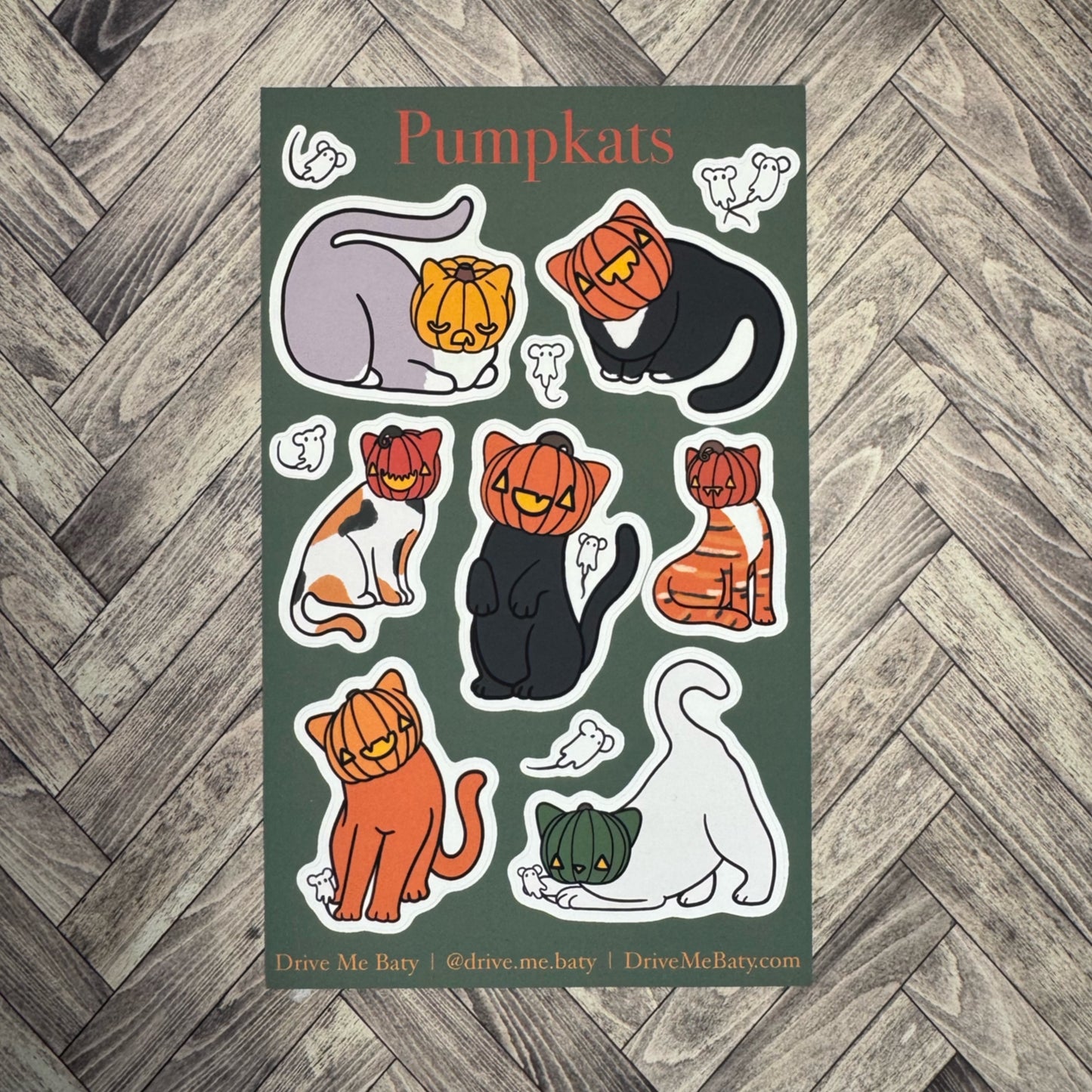 Pumpkats Matt Vinyl Large Sticker Sheet