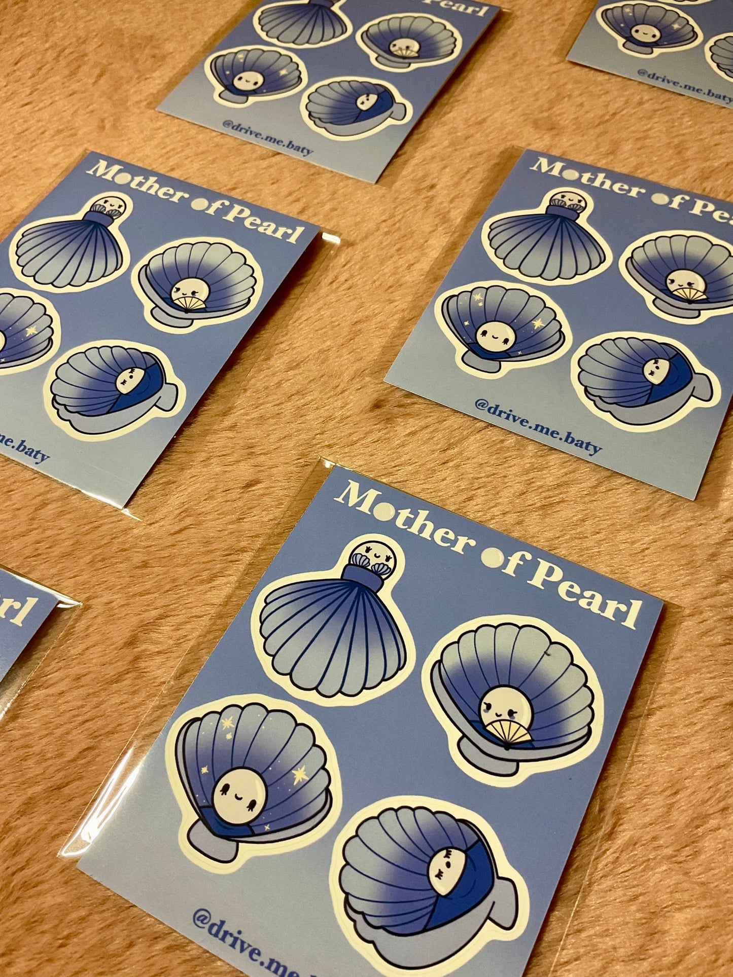 Mother Of Pearl matt vinyl sticker sheet