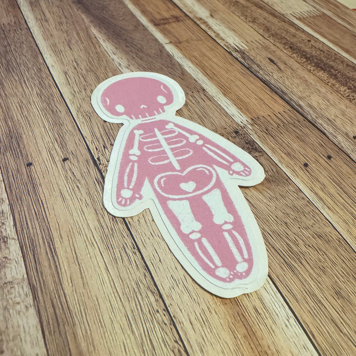 Pink Sketch Skeleton Matt vinyl sticker