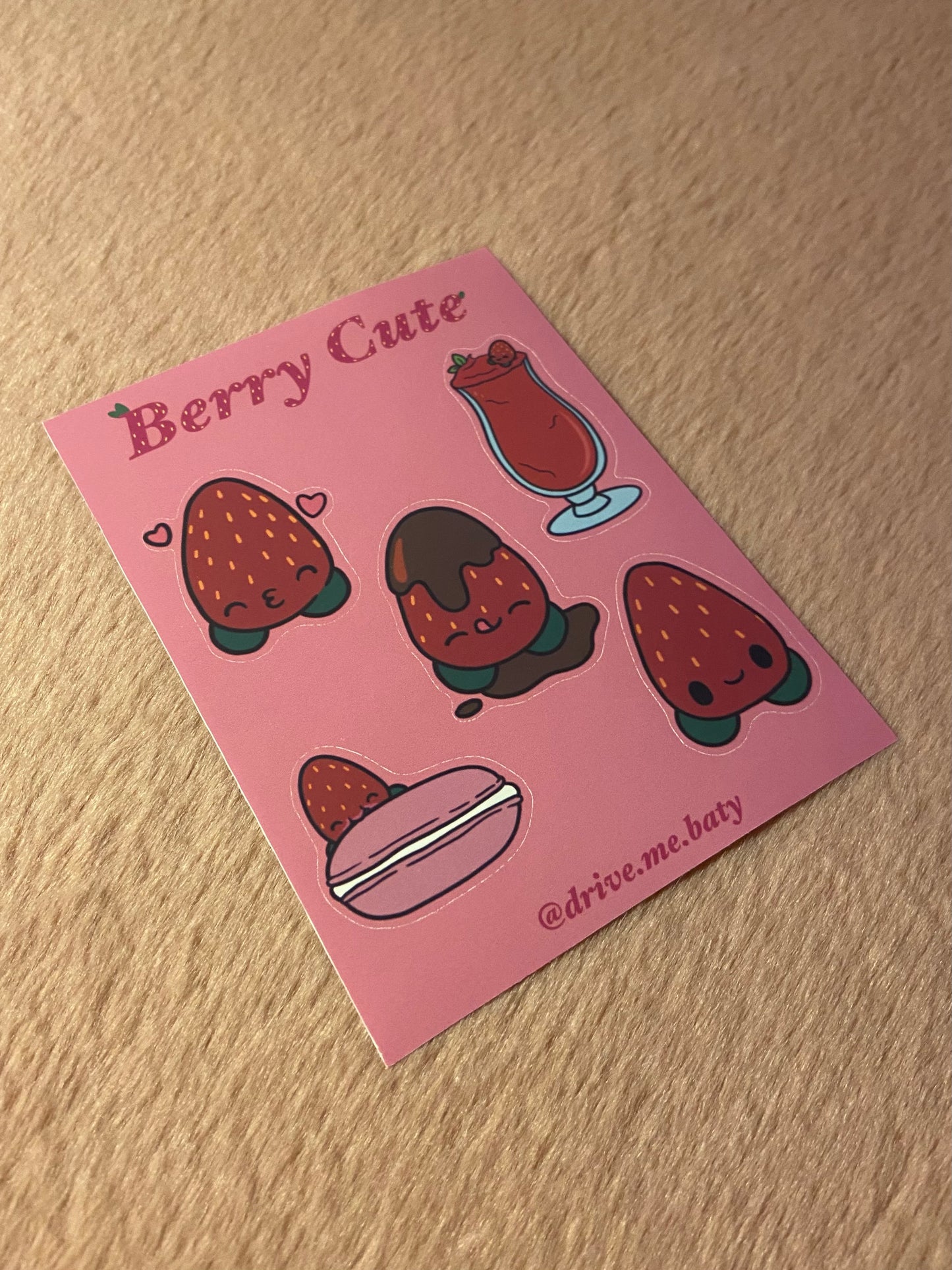 Berry Love matt vinyl sticker sheet