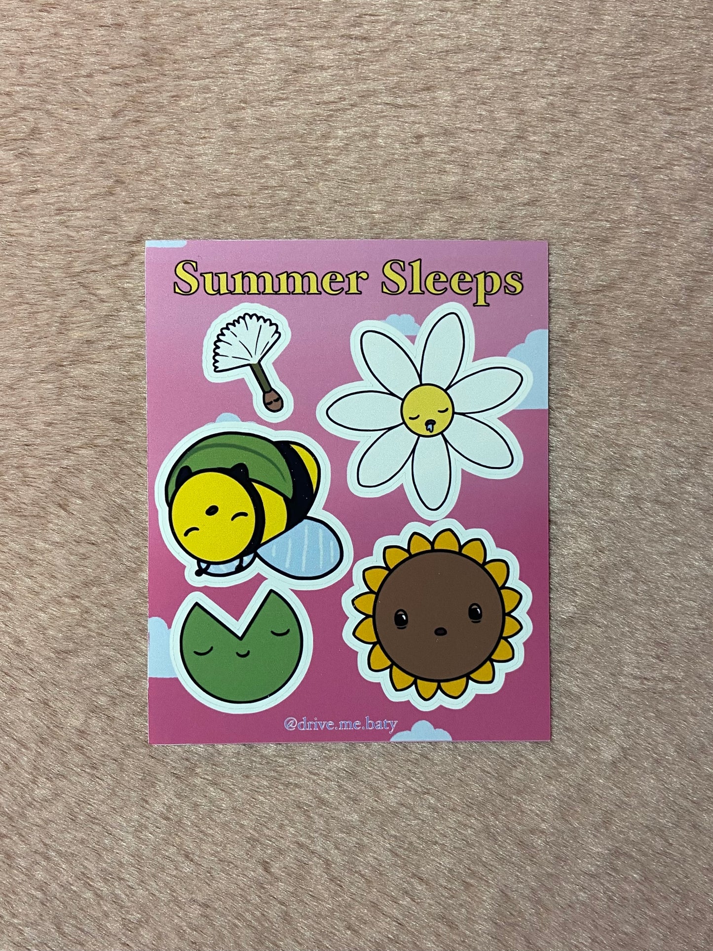 Summer Sleeps matt vinyl sticker sheet