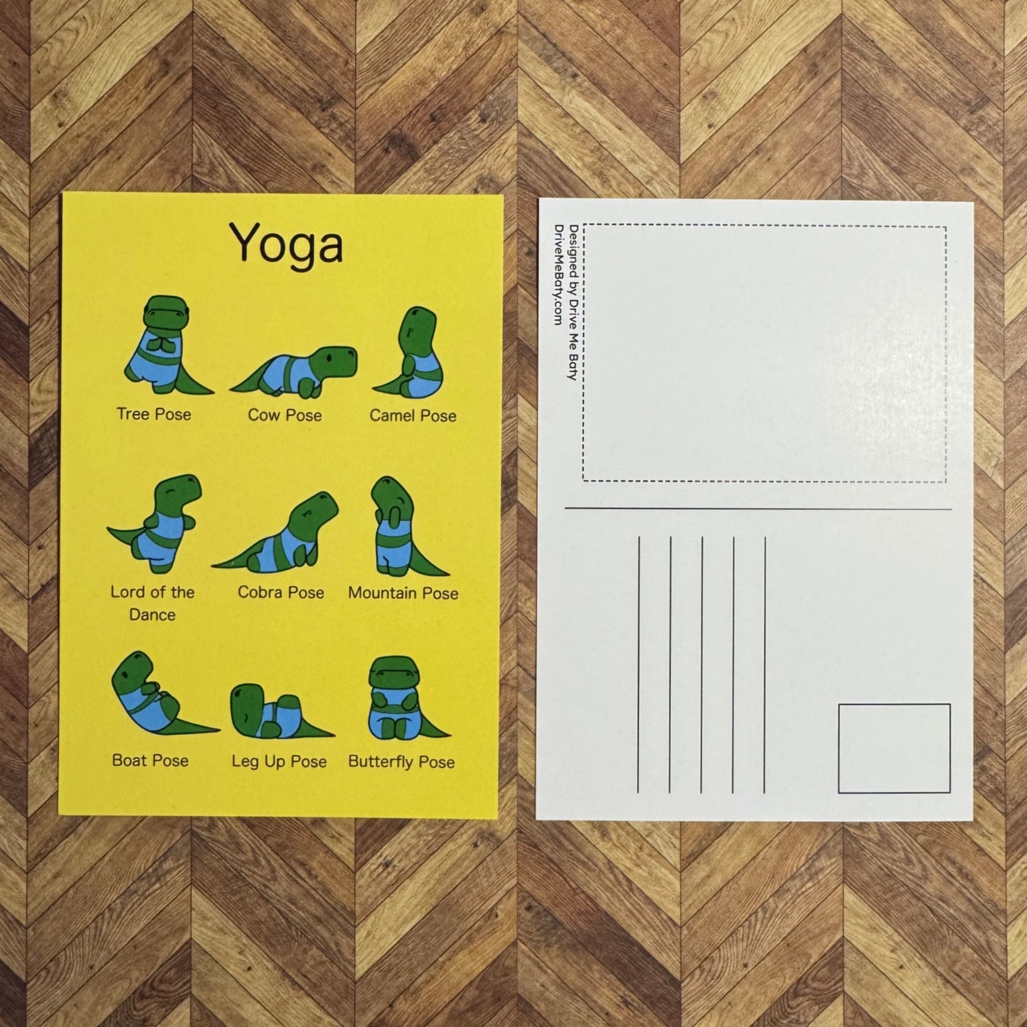 ‘Training T-Rex' Yoga Dinosaur A6 Postcard