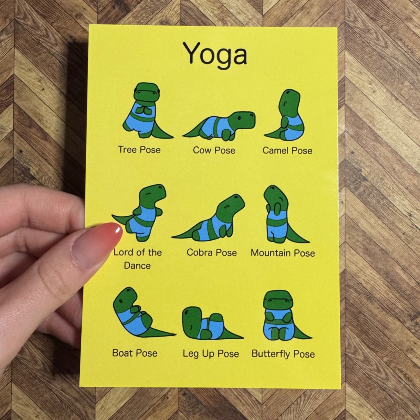 ‘Training T-Rex' Yoga Dinosaur A6 Postcard