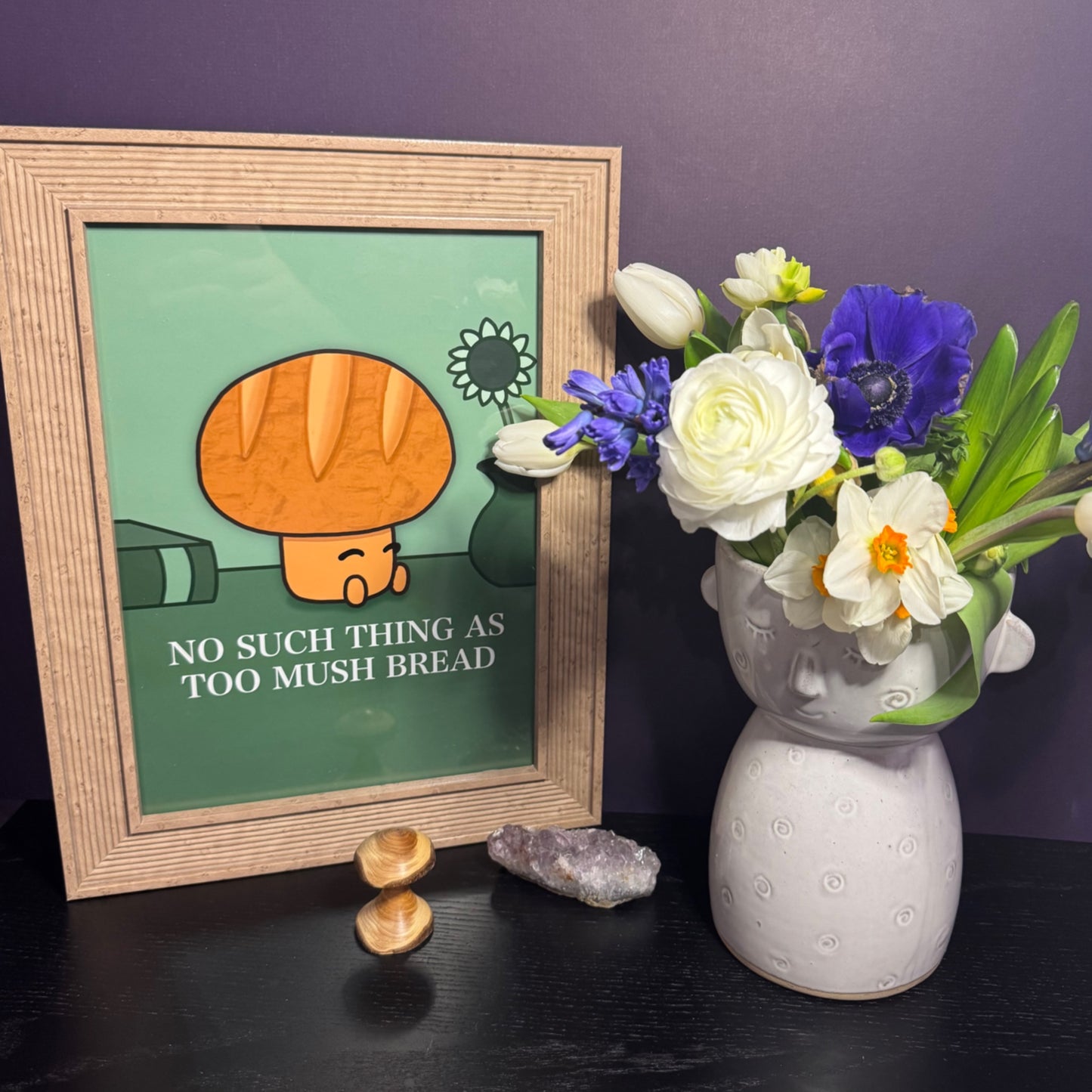 ‘No such thing as too MUSH bread’ Toadstool Mushroom A4 Art Print Poster