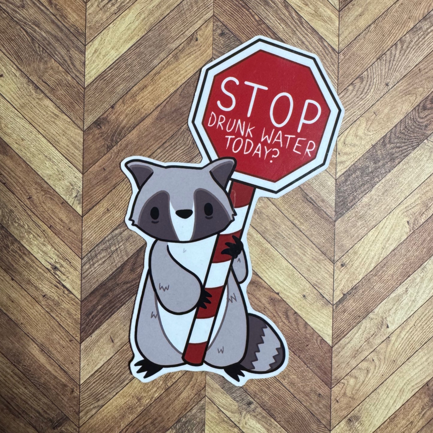 ‘Stop Drunk Water Today? Reminder Raccoon magnet