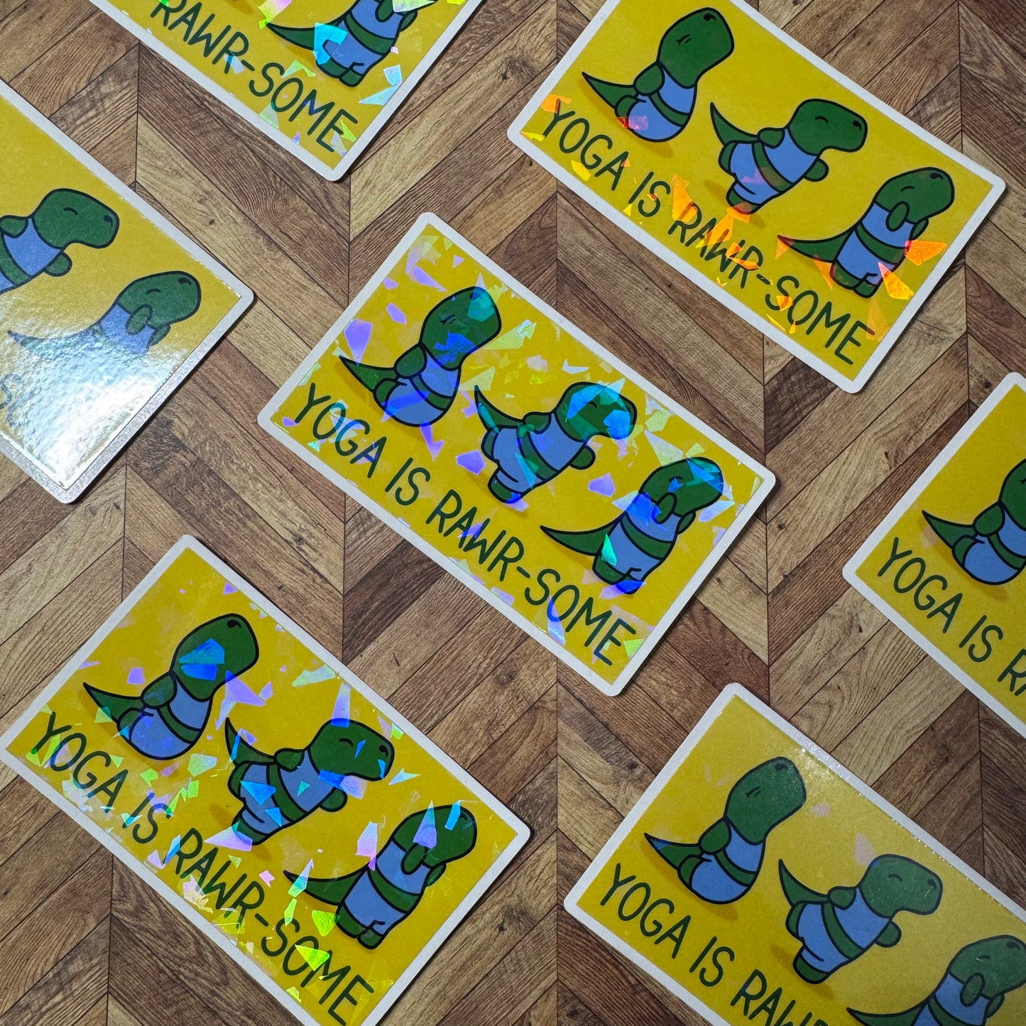 'Yoga is Awesome' Dinosaur Vinyl Sticker