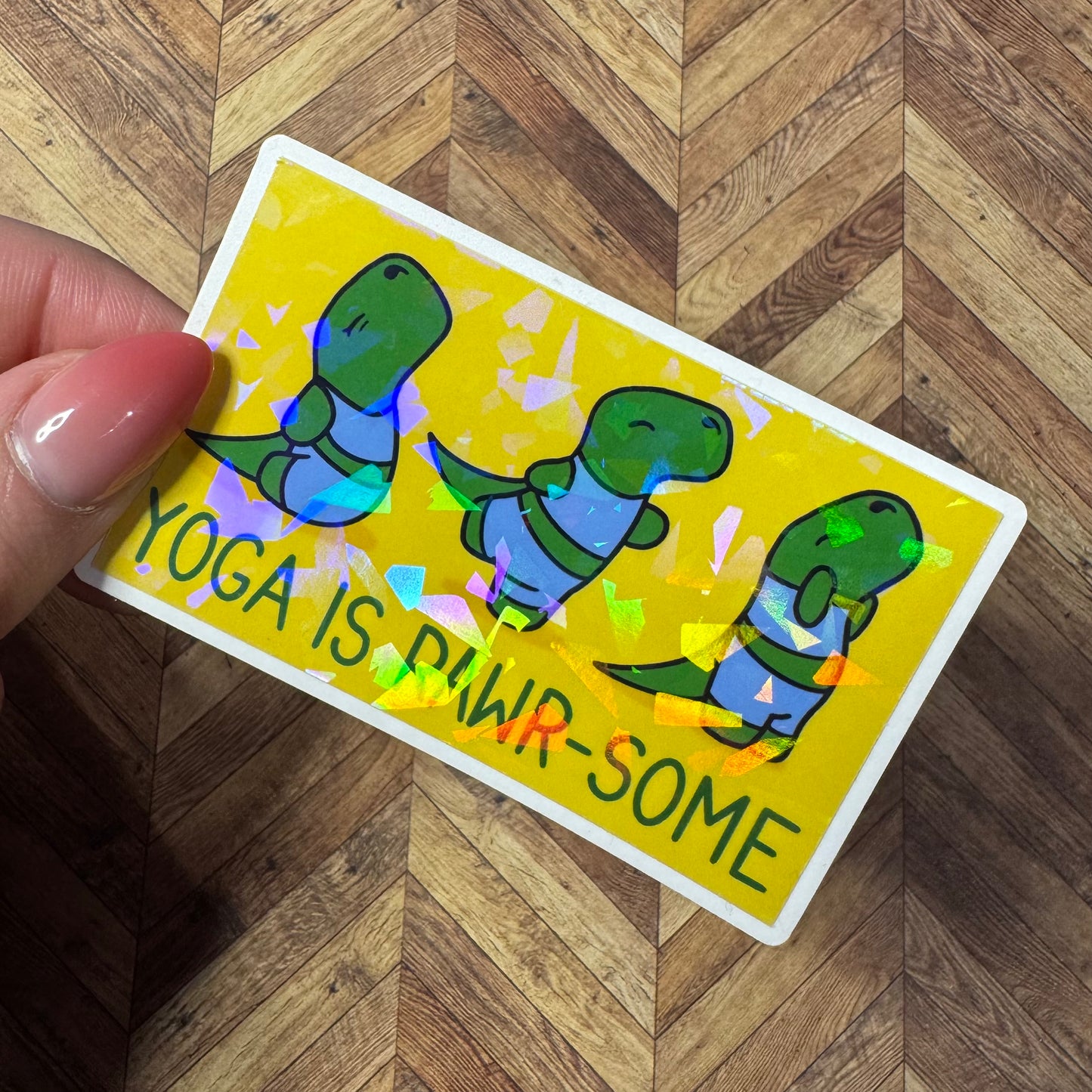'Yoga is Awesome' Dinosaur Vinyl Sticker