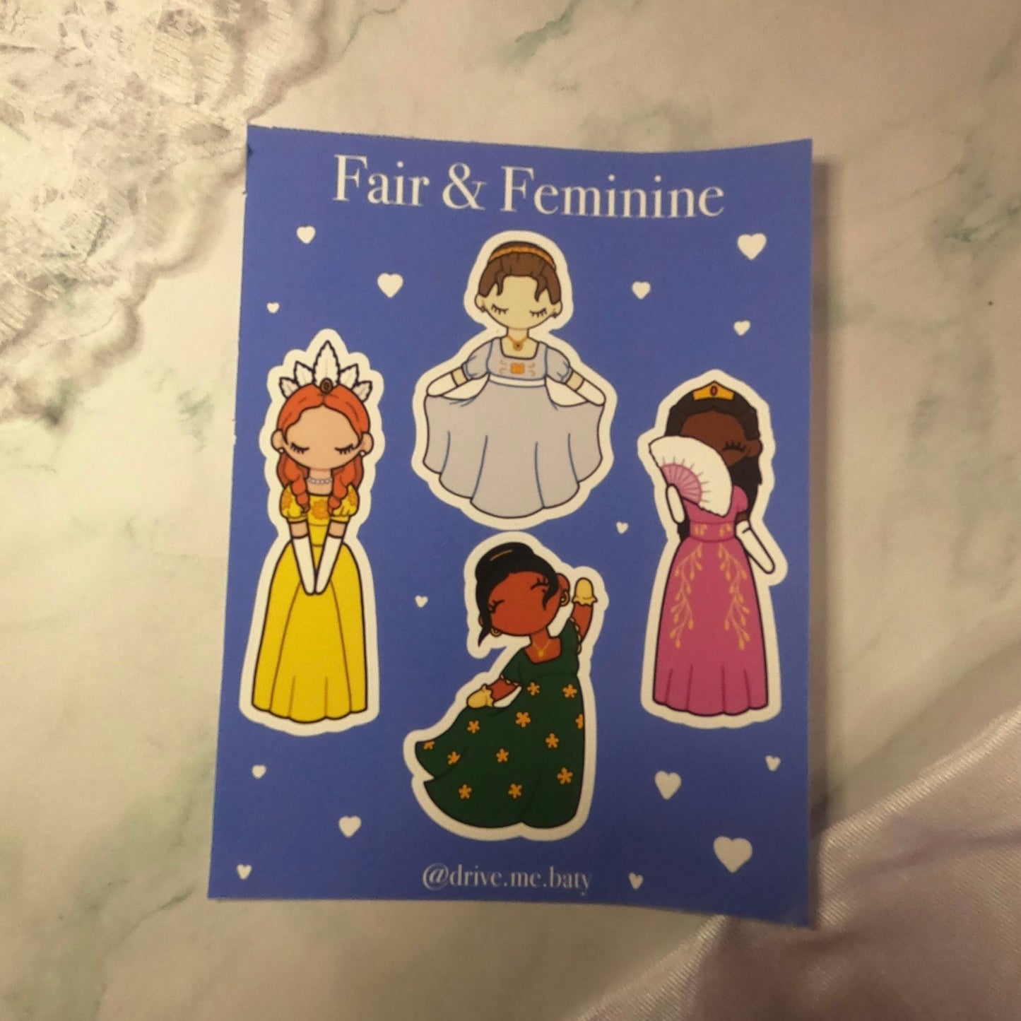 Fair & Feminine sticker sheet