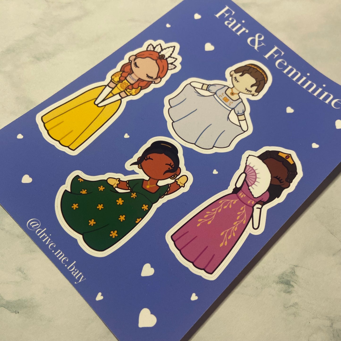 Fair & Feminine sticker sheet