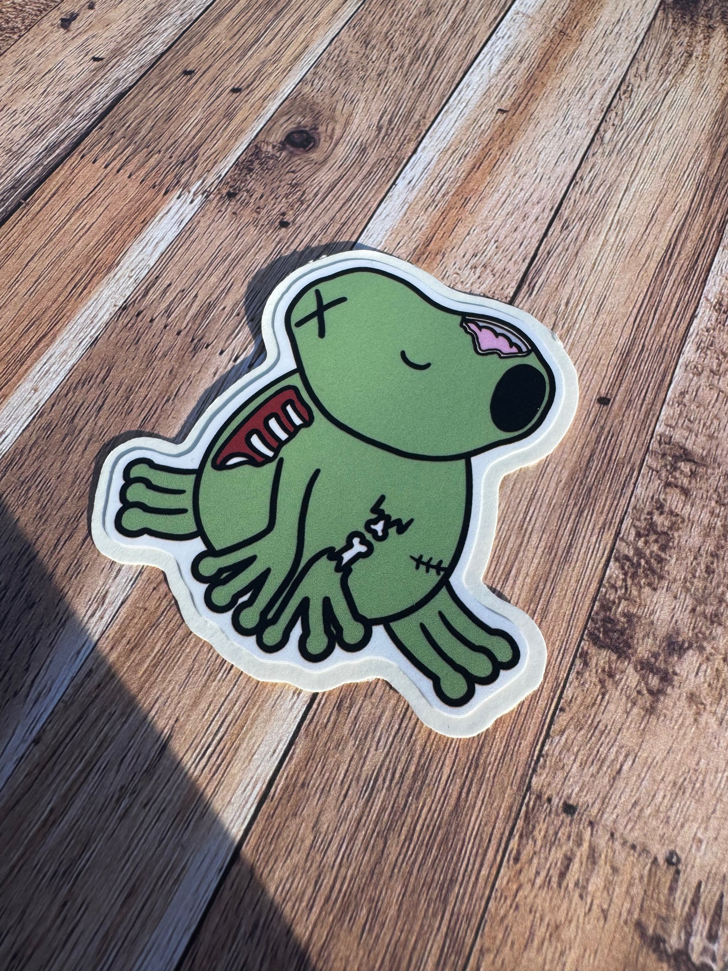 Zombie Frog, Laminated Matt vinyl sticker