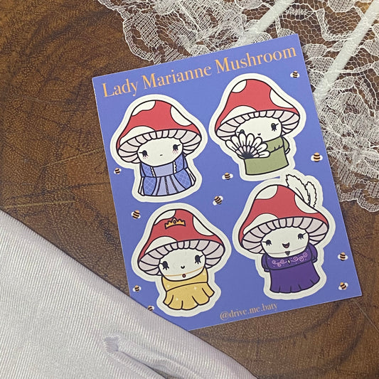 Lady Marianne Mushroom sticker sheet