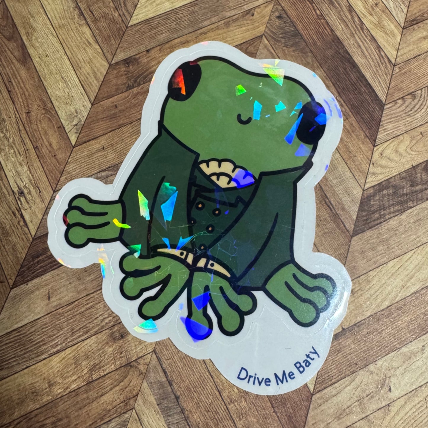 Fanciest Frog holographic vinyl sticker