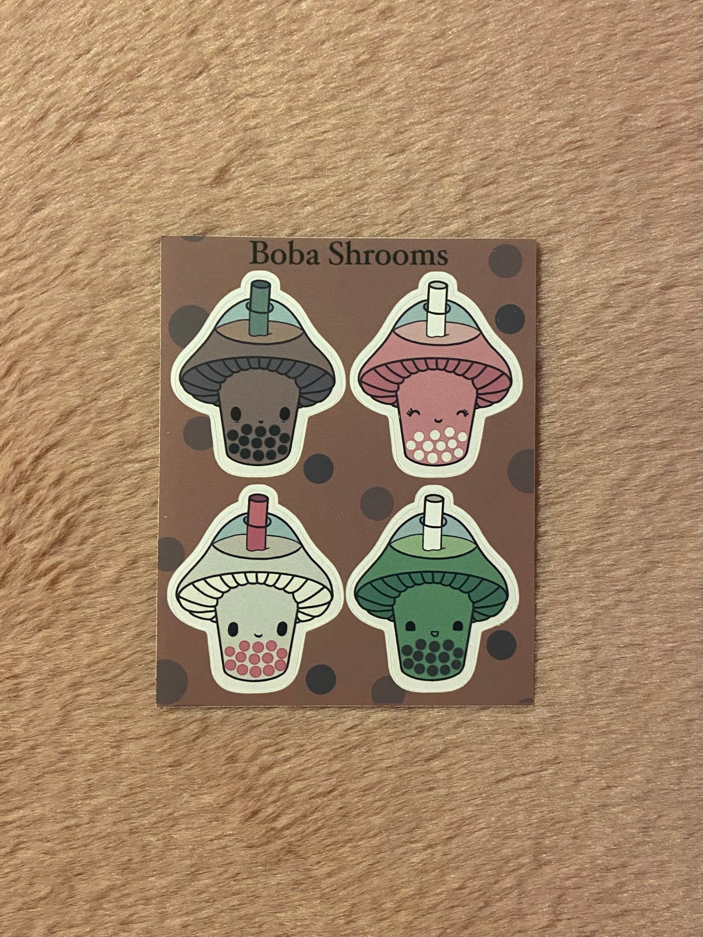 Boba Shrooms matt vinyl sticker sheet