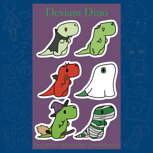 Deviant Dino Matt Vinyl Large Sticker Sheet