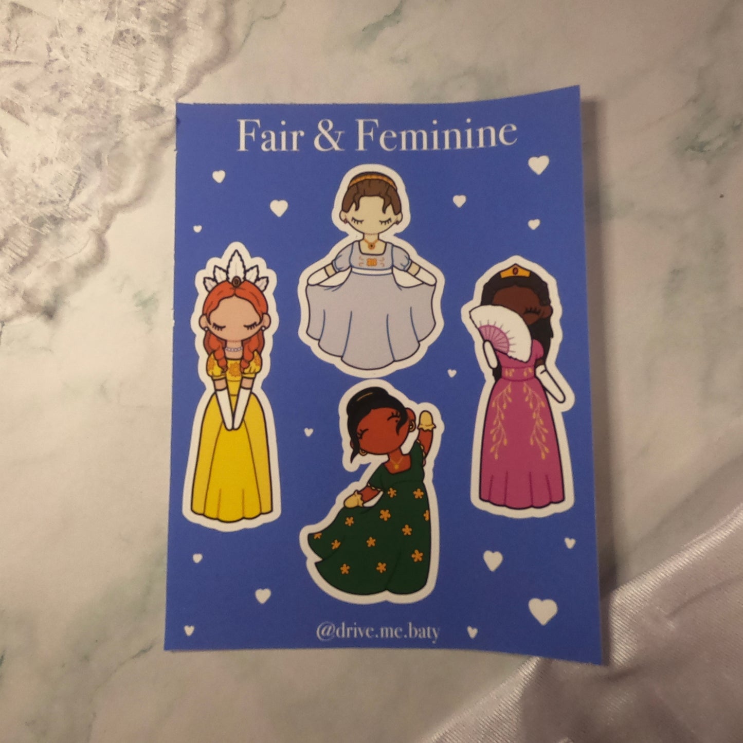 Fair & Feminine sticker sheet