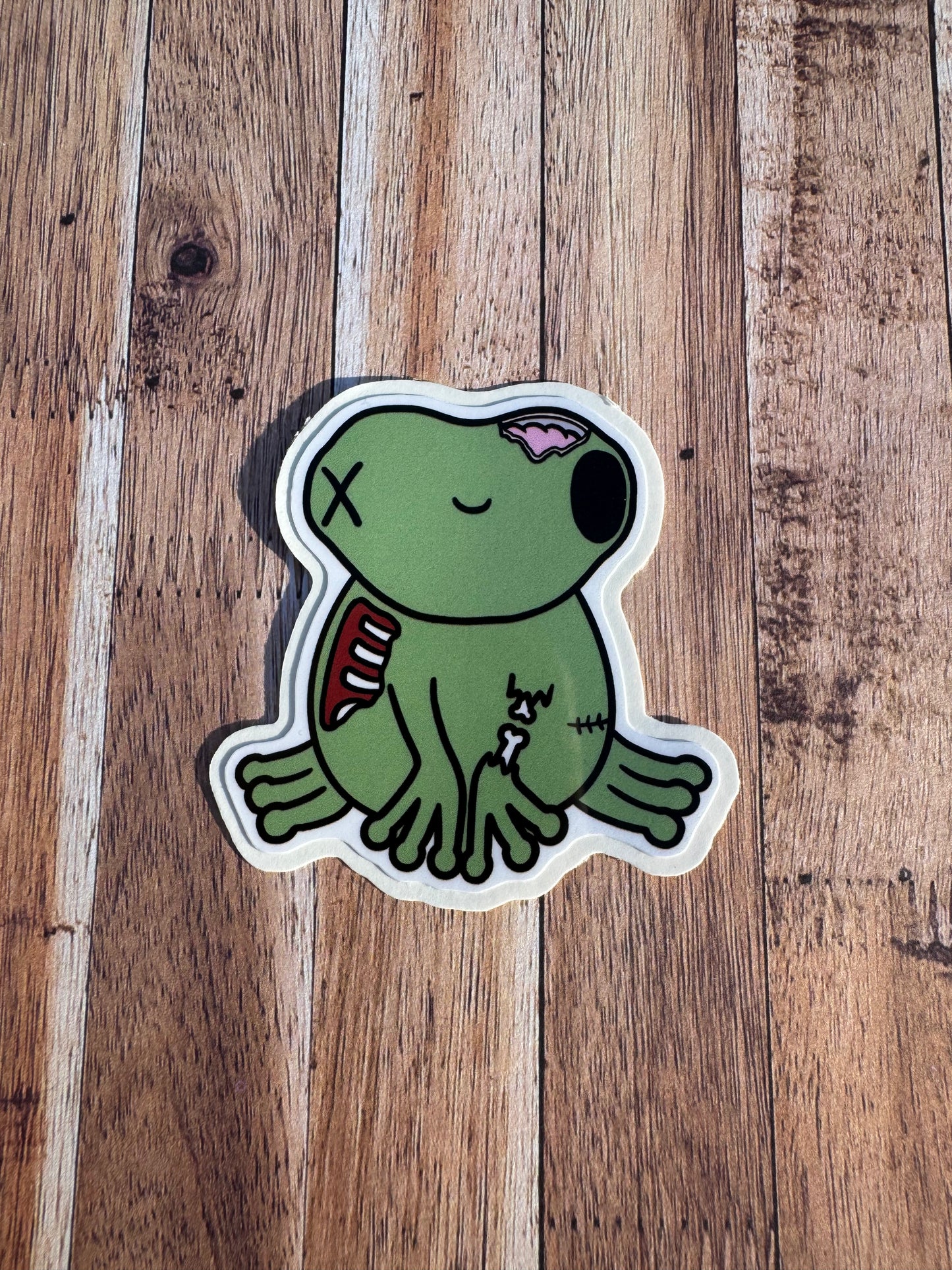 Zombie Frog, Laminated Matt vinyl sticker