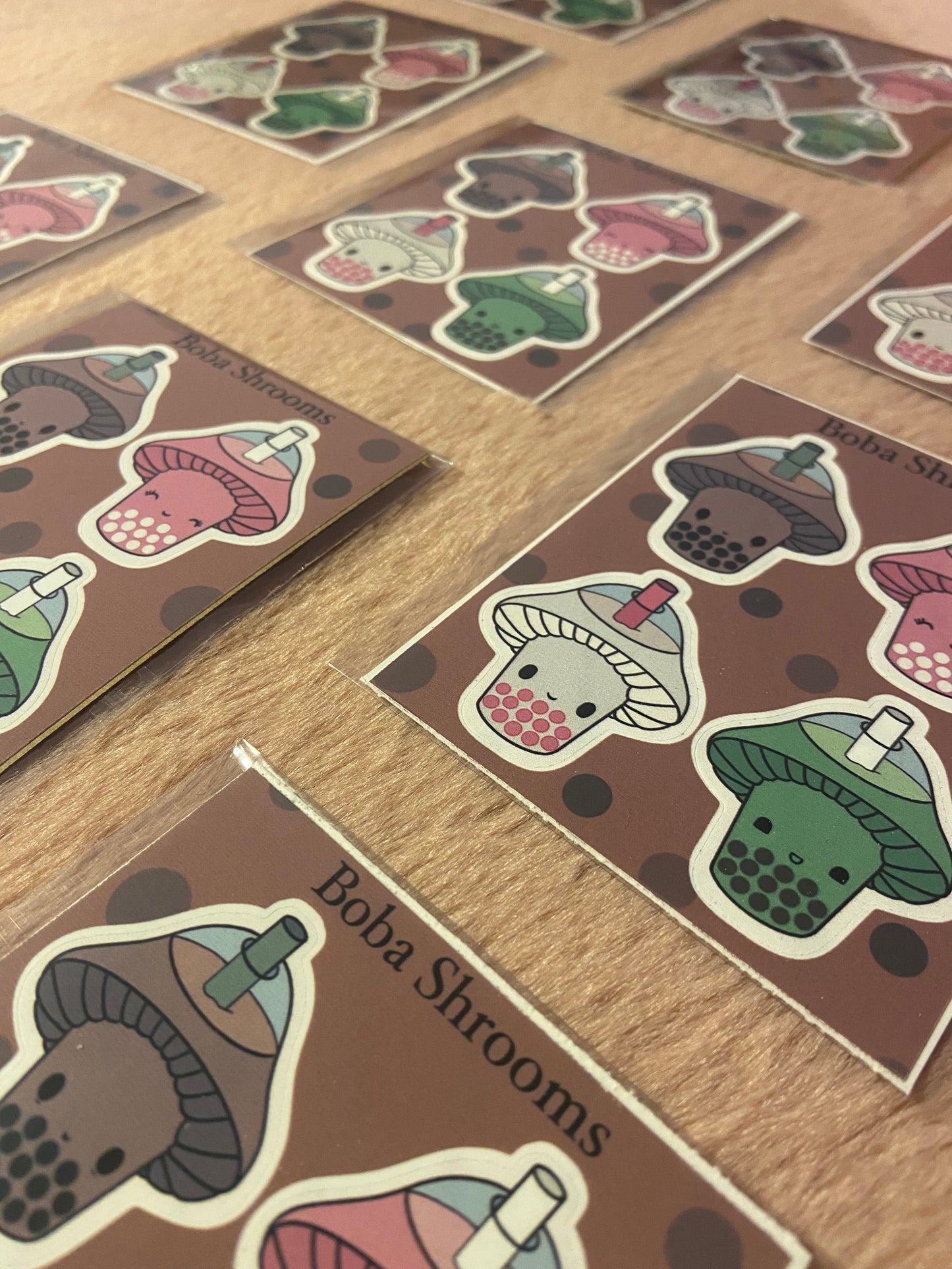 Boba Shrooms matt vinyl sticker sheet