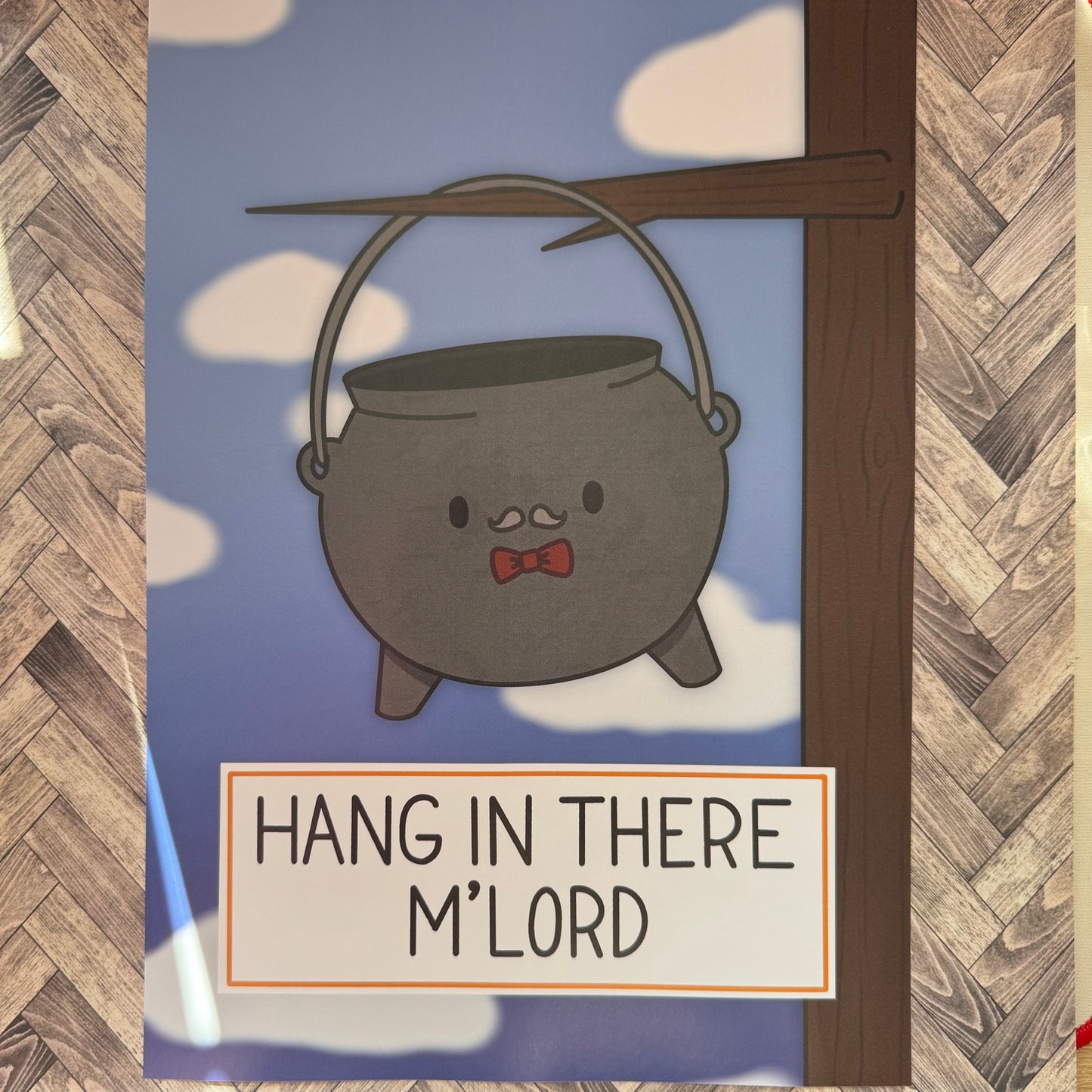 Gentle Cauldron ‘Hang In There’ Gentleman Cauldron A4 Art Print Poster