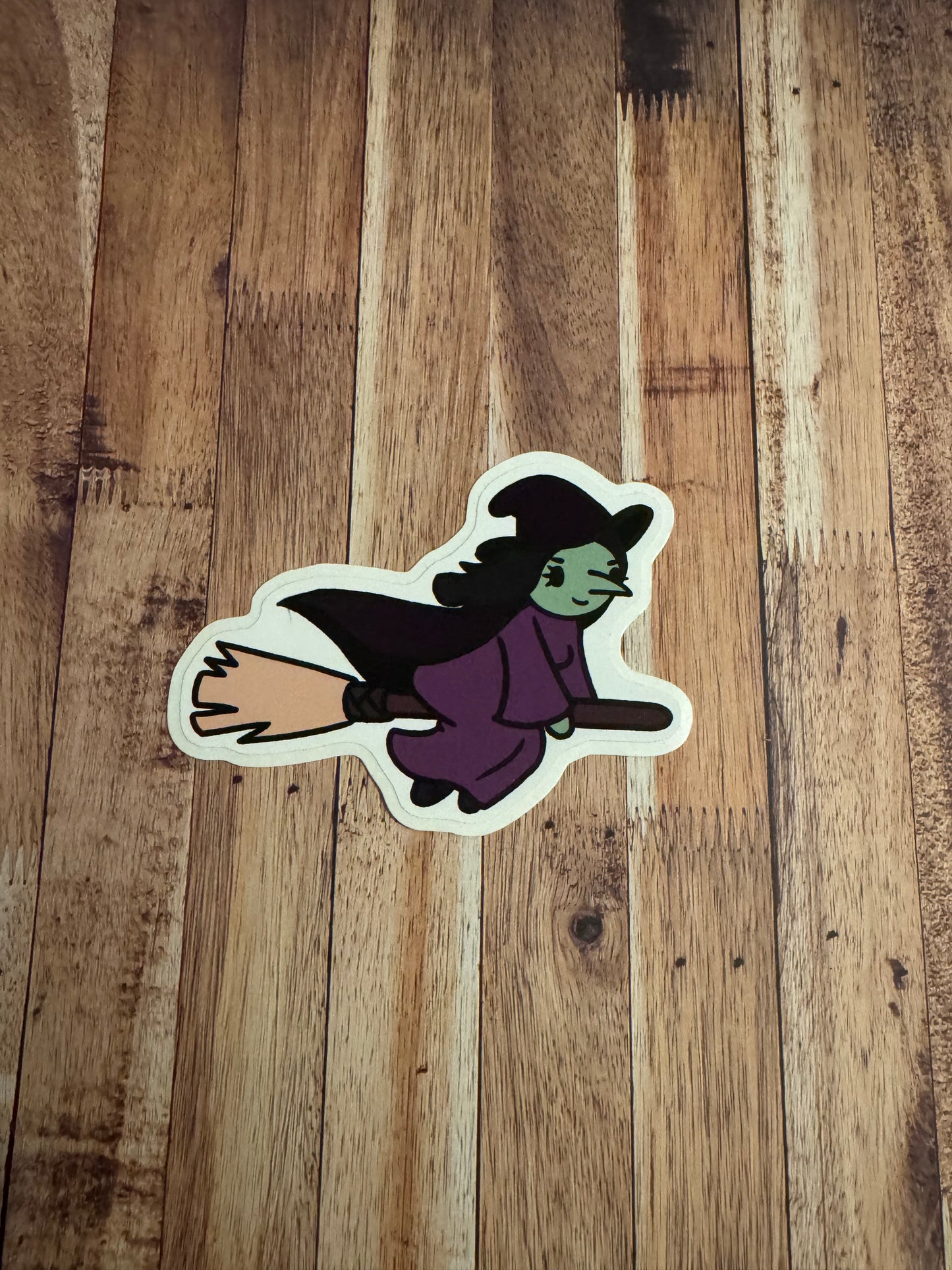 Witch on Broomstick Matt vinyl sticker