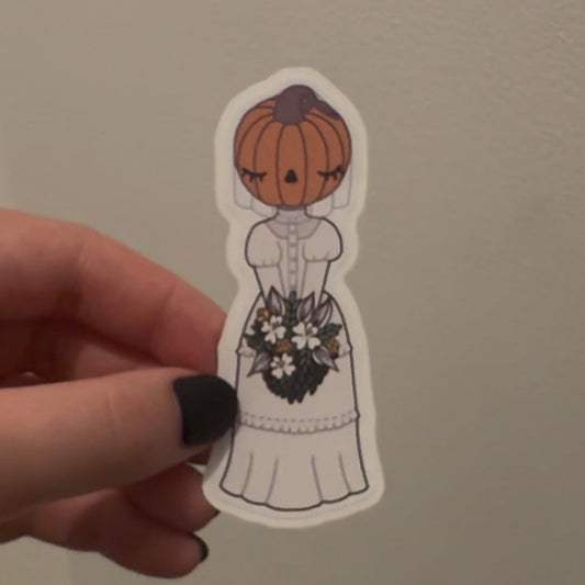 Pumpkin Bride Sticker - Lillies