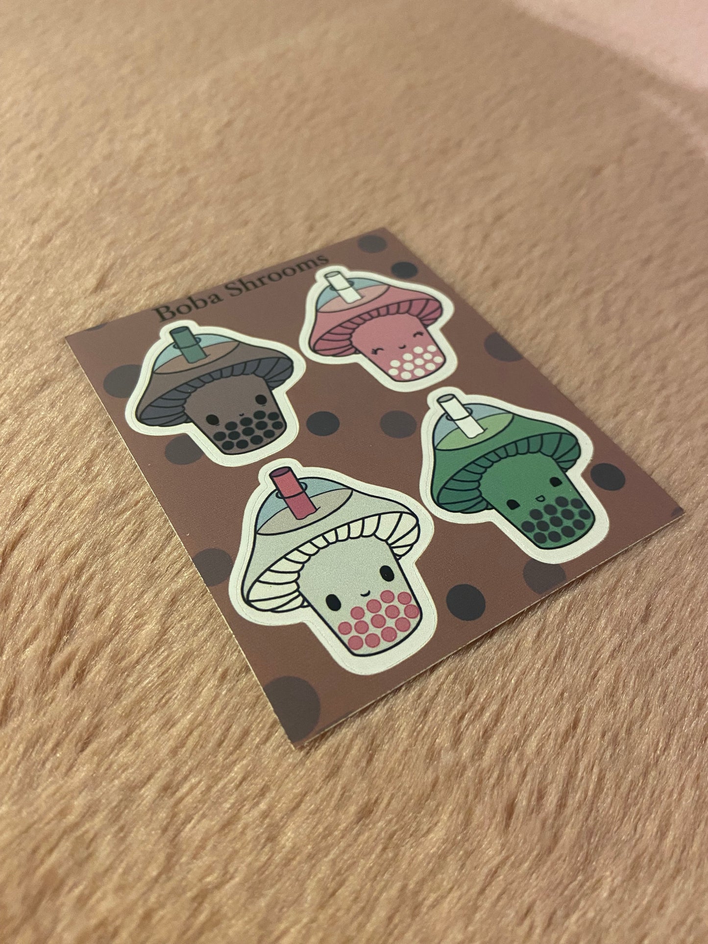 Boba Shrooms matt vinyl sticker sheet