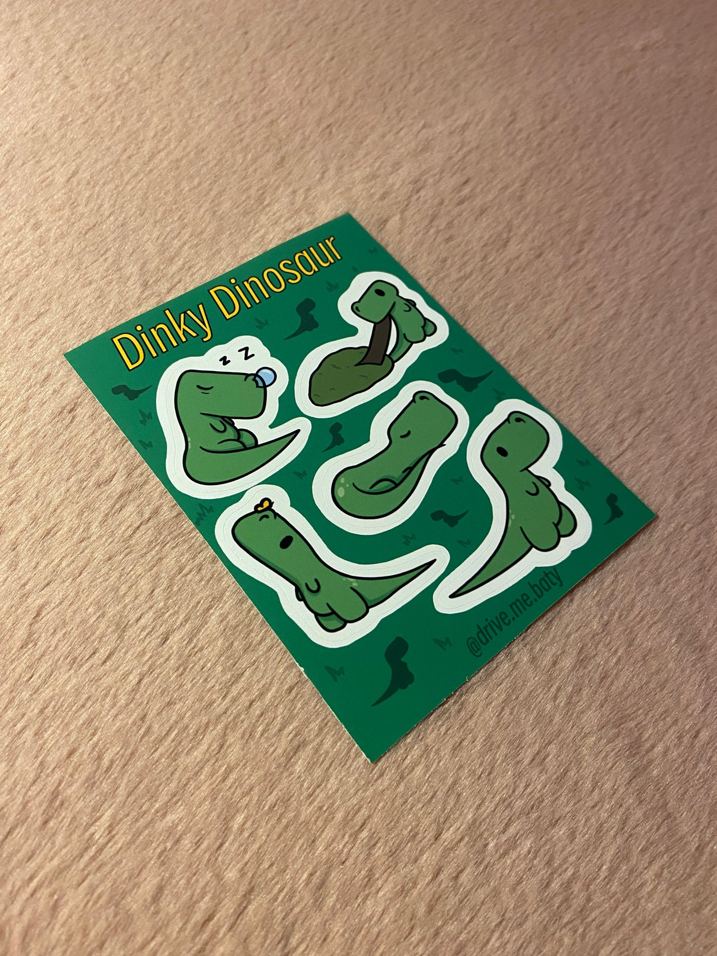 Dinky Dinosaur matt vinyl sticker sheet