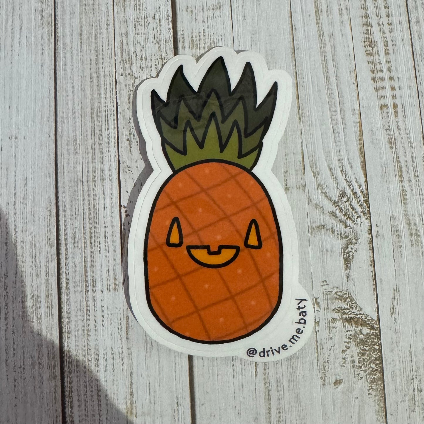 Spooky pineapple laminated vinyl sticker