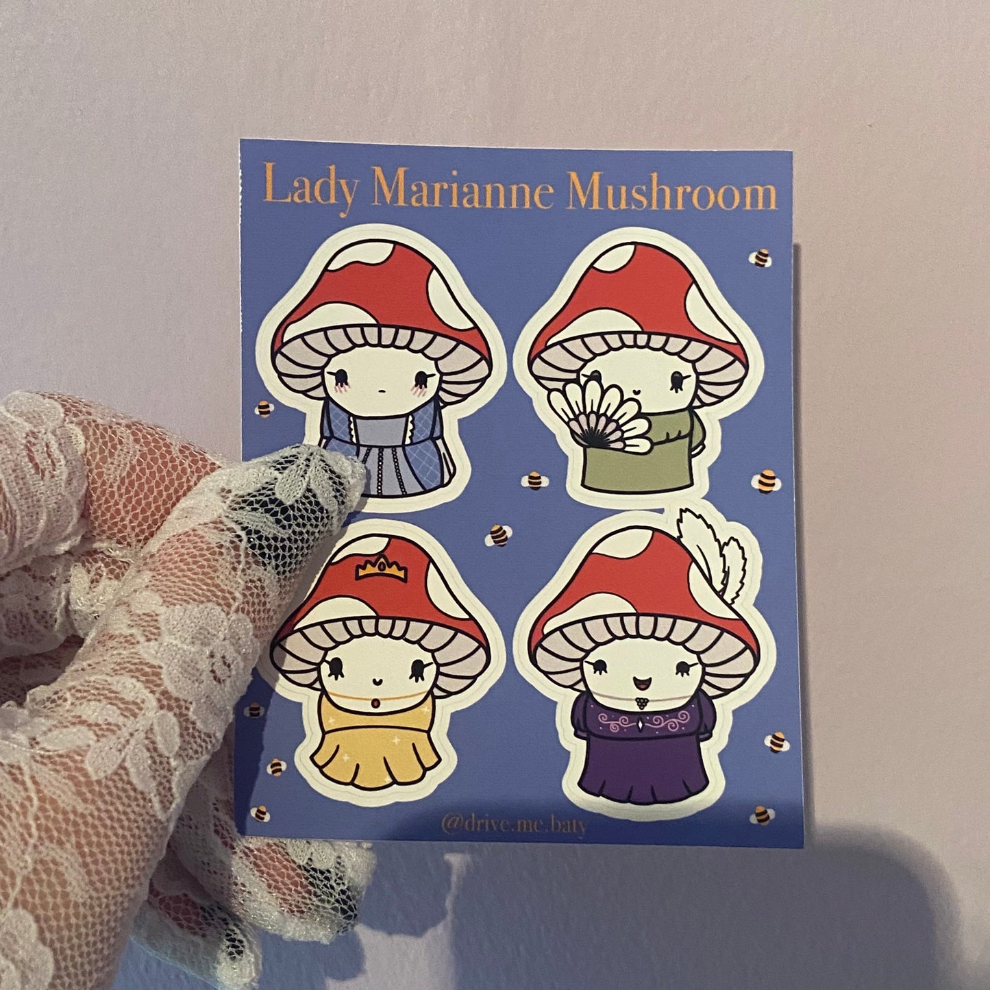 Lady Marianne Mushroom sticker sheet