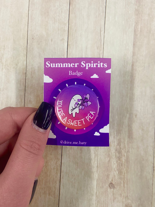 Summer Spirits ‘you’re a sweet pea’ badge