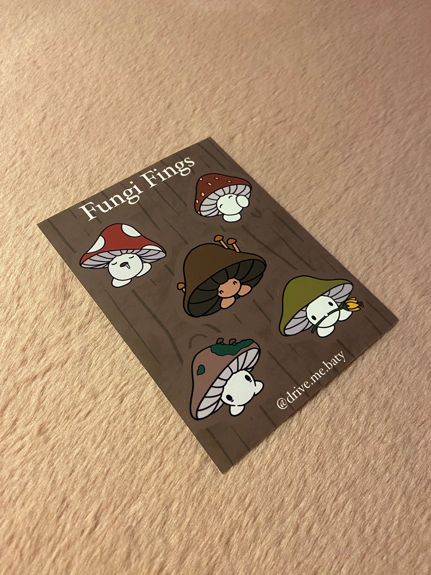 Fungi Fings matt vinyl sticker sheet