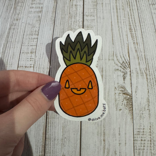 Spooky pineapple laminated vinyl sticker