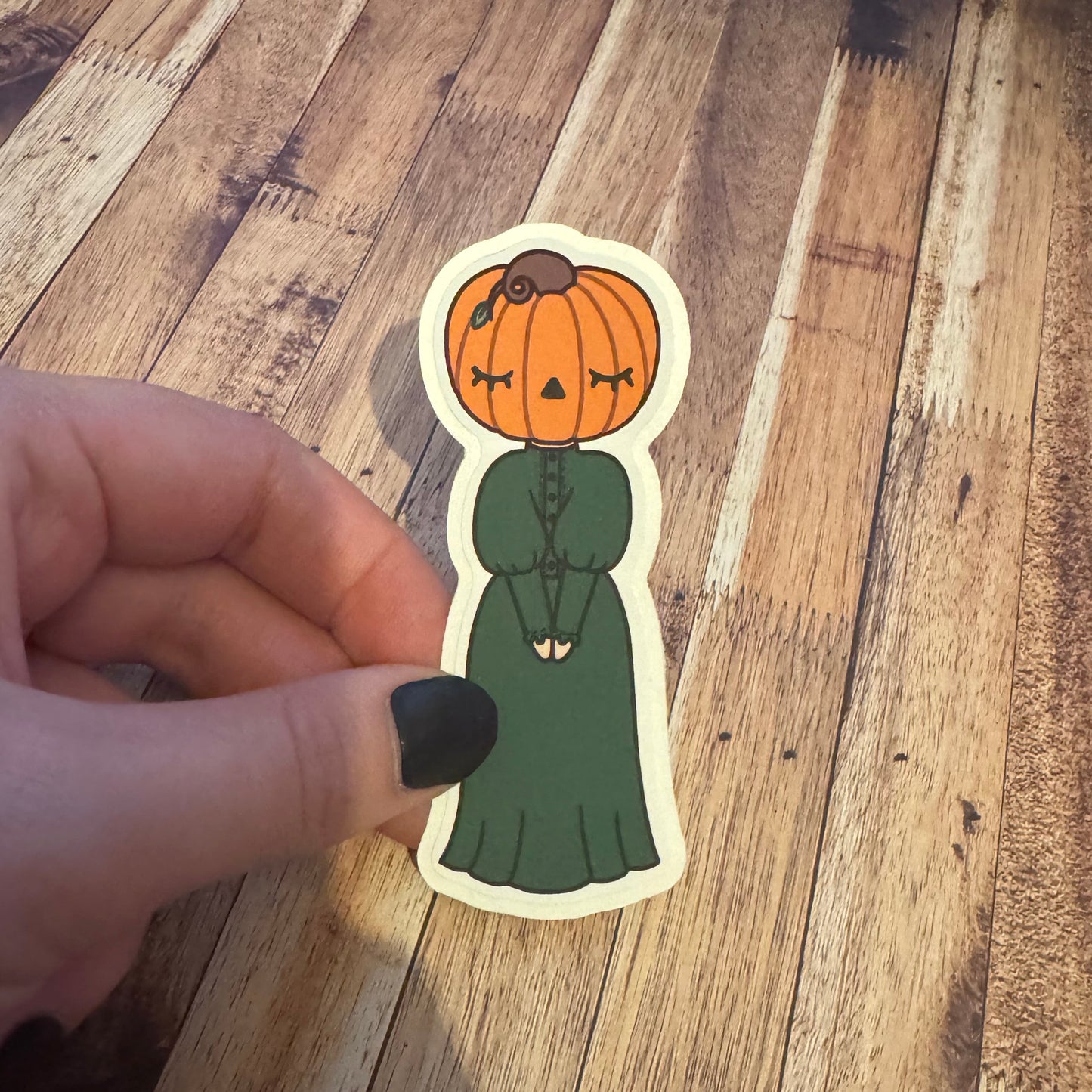 Lovely Pumpkin Maiden Sticker- Olive