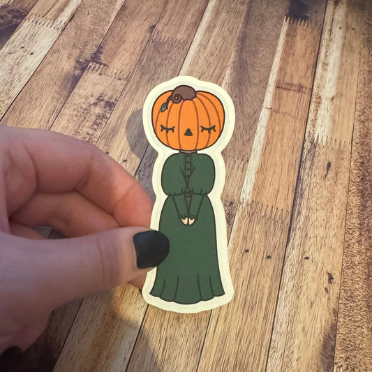 Lovely Pumpkin Maiden Sticker- Olive