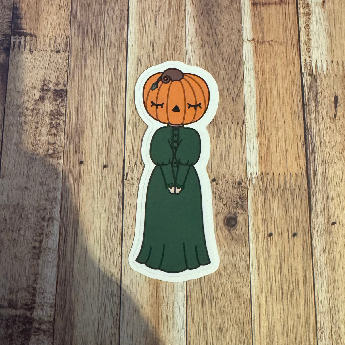 Lovely Pumpkin Maiden Sticker- Olive