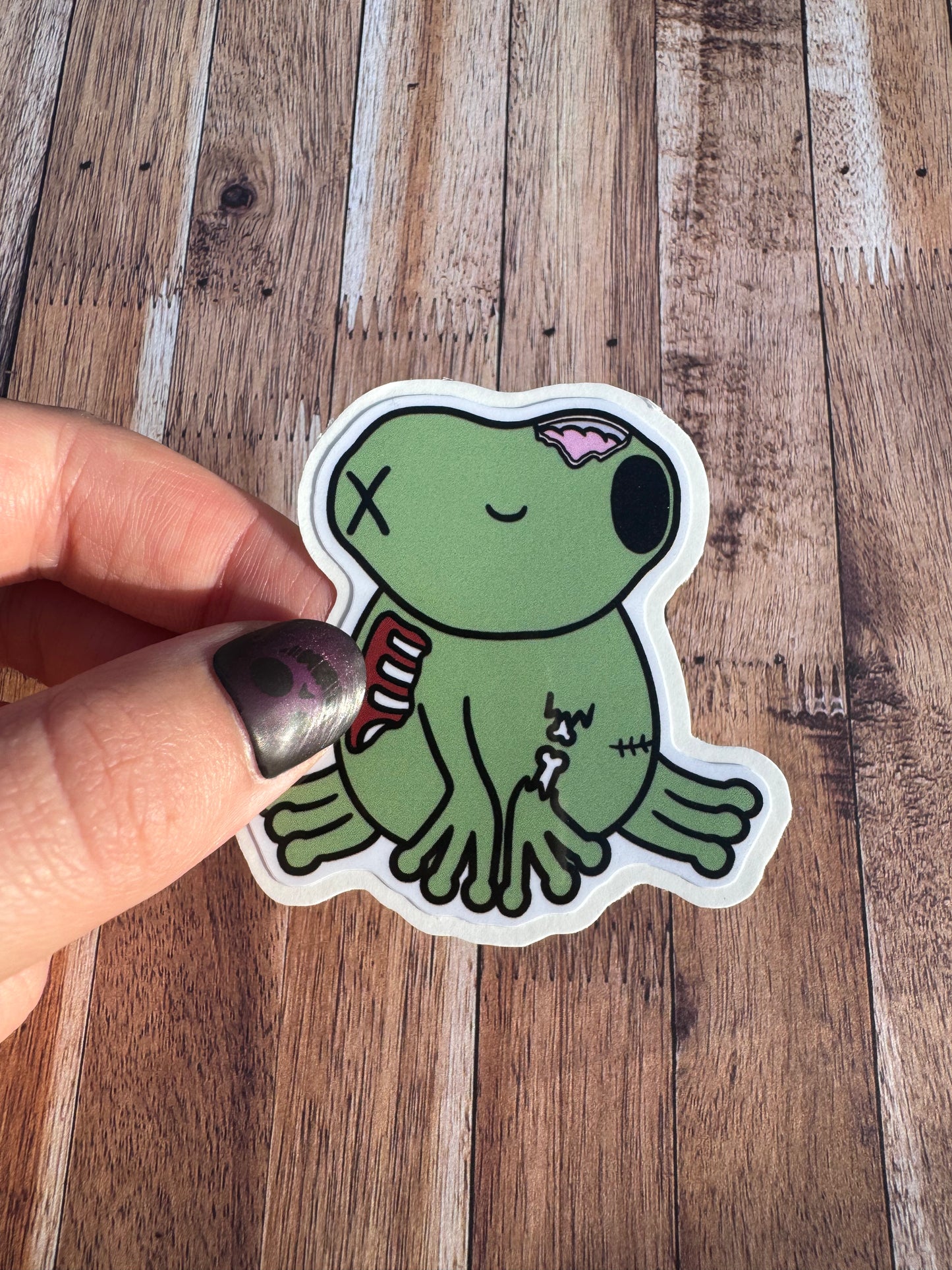 Zombie Frog, Laminated Matt vinyl sticker