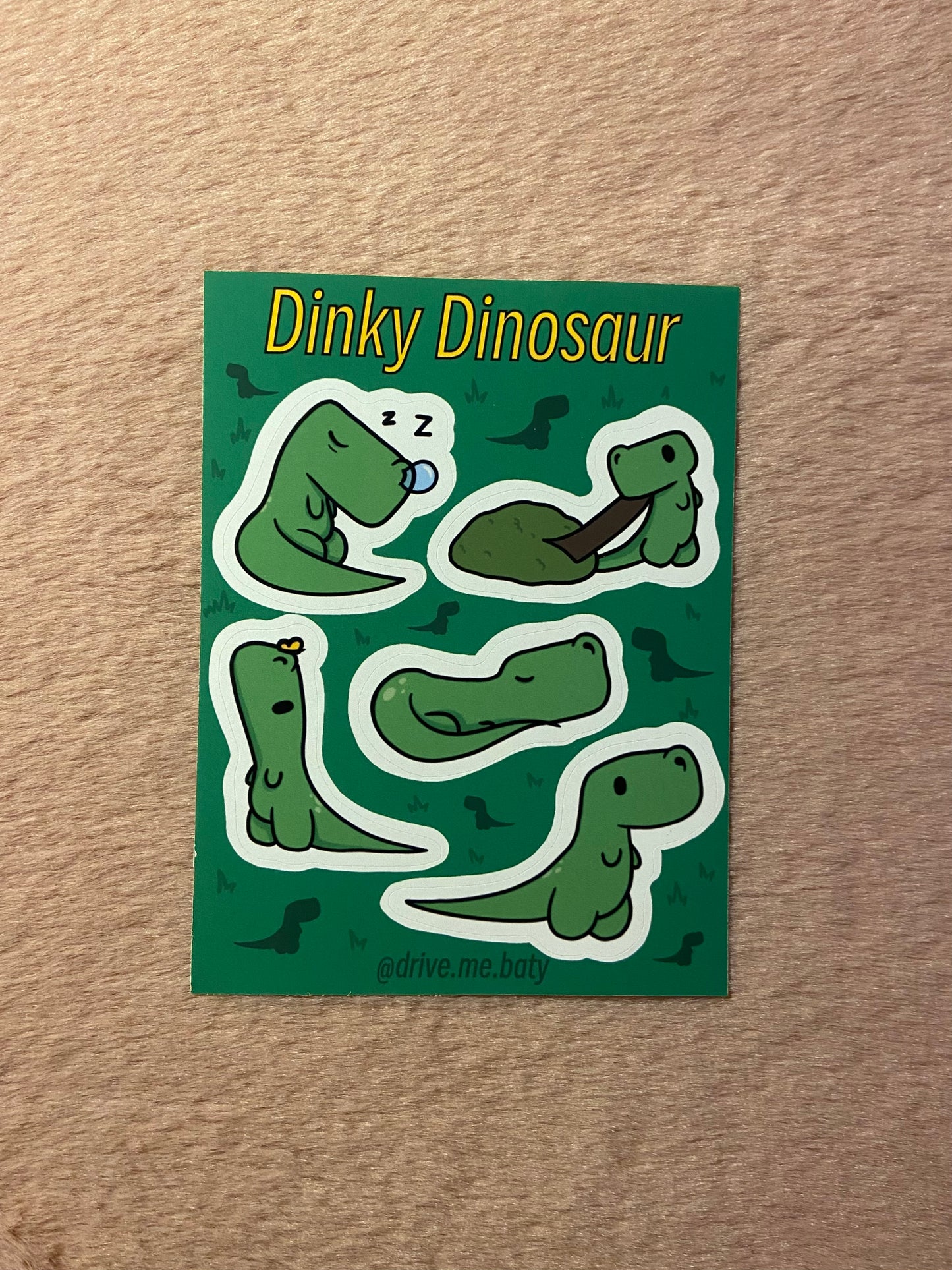 Dinky Dinosaur matt vinyl sticker sheet